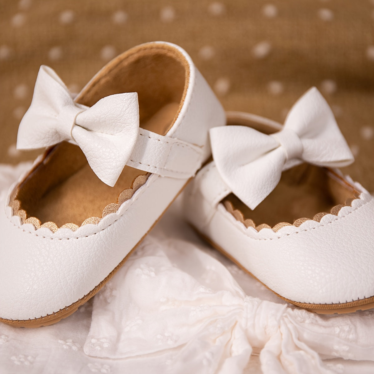 Infant Baby Girls Mary Jane Flats, Soft Sole Princess Dress Shoes Crib Shoes First Walker Shoes