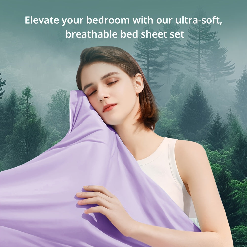 Ice Cooling Bed Sheet Set, Heat Relief 2000TC Luxury Sheets for Hot Sleepers, Moisture Wicking & Temperature Regulating, NightBreeze Luxe Cooling Sheet Sets