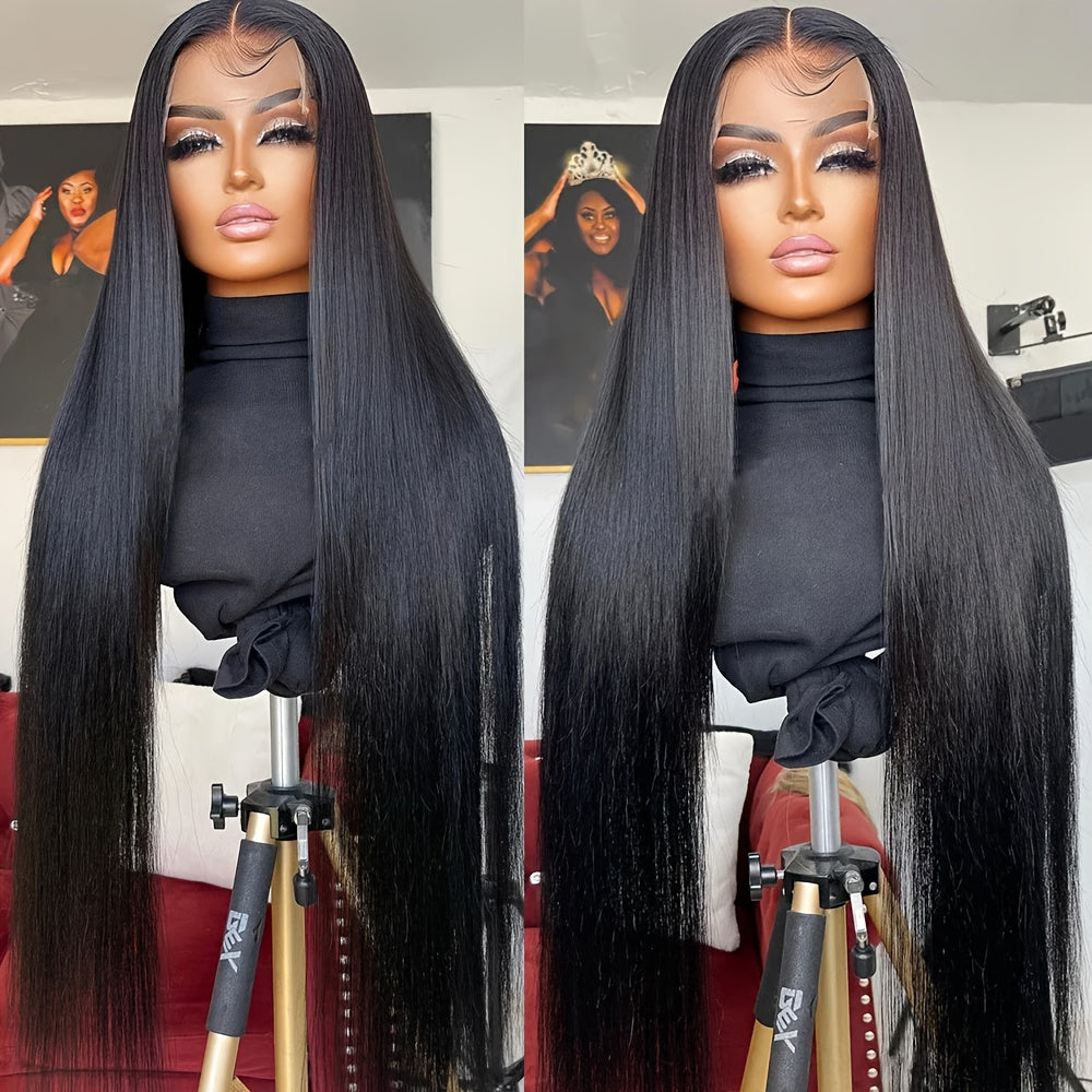 360 straight lace frontal human hair wig with baby hairs 150 density full lace 100% human hair pre plucked human hair lace frontal wig natural color