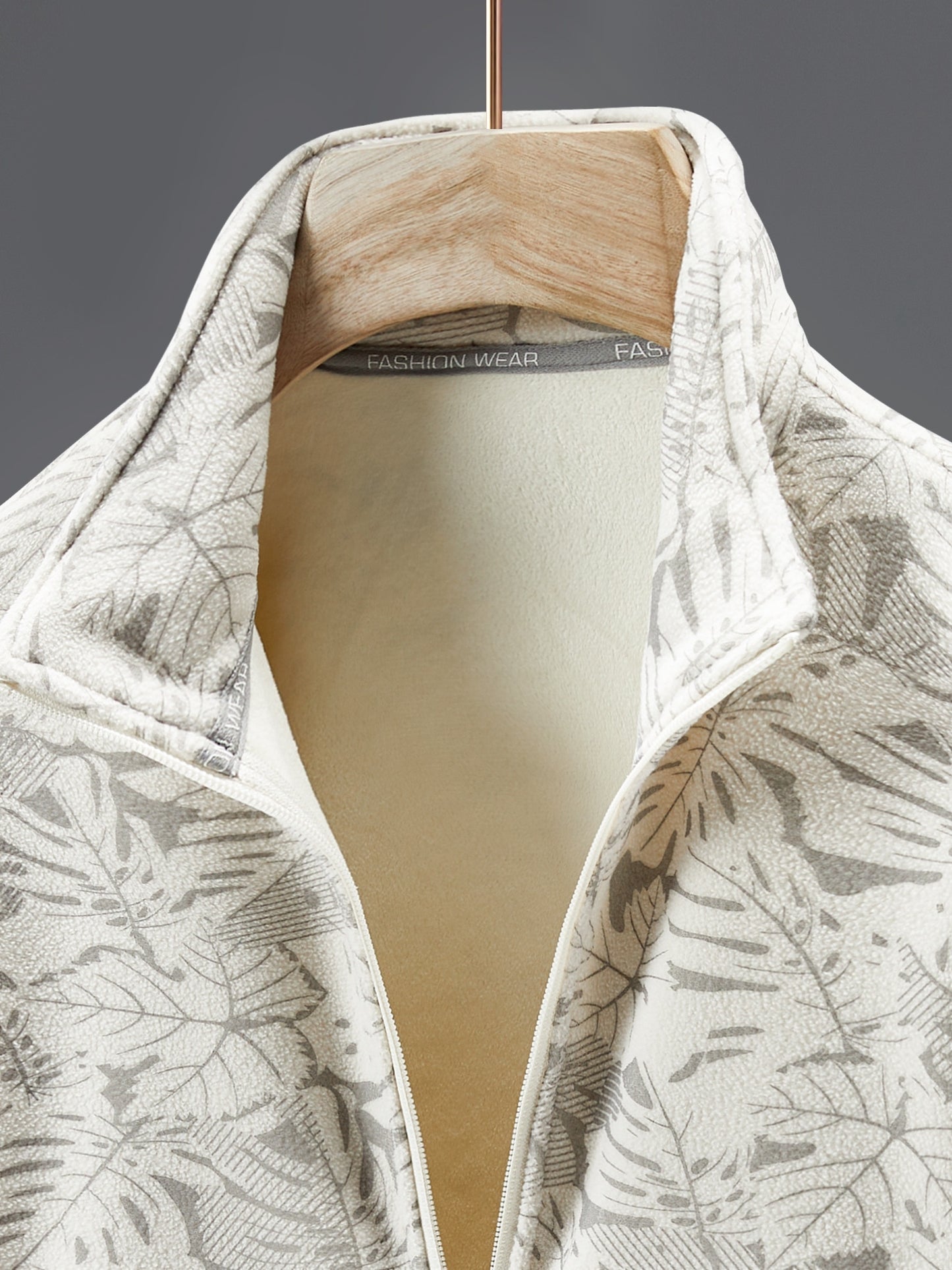Ultra-Durable Windproof Plant Print Fleece Jacket - Perfect for Adventure Seekers with Stylish Nature-Inspired Design