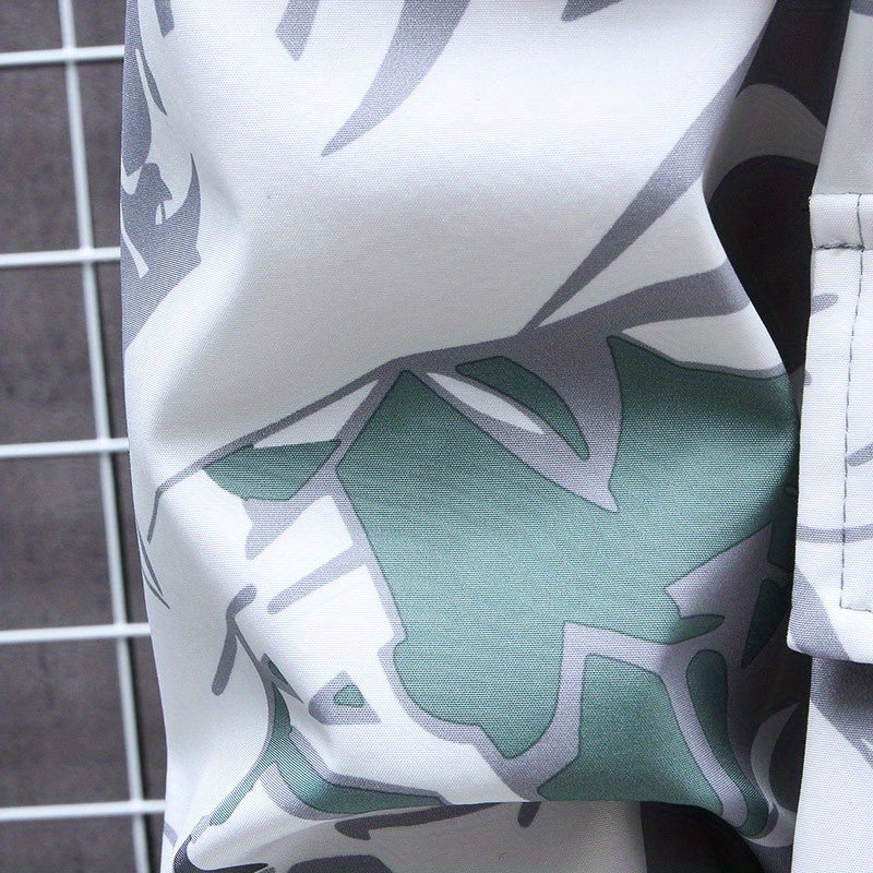 Spring And Autumn Men's Fashion Graffiti Mid Length Windbreaker Popular Hooded And Handsome Men's Jacket Popular Versatile Men's And Women's Same Windbreaker Jacket