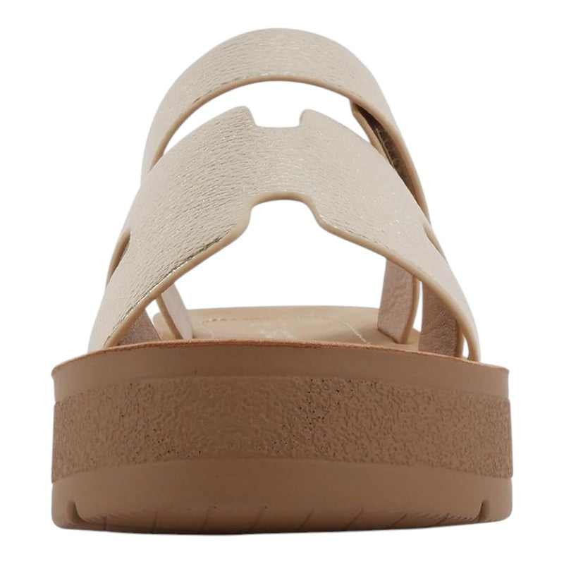 Women Open Round Toe Double Strap Slide On Sandal