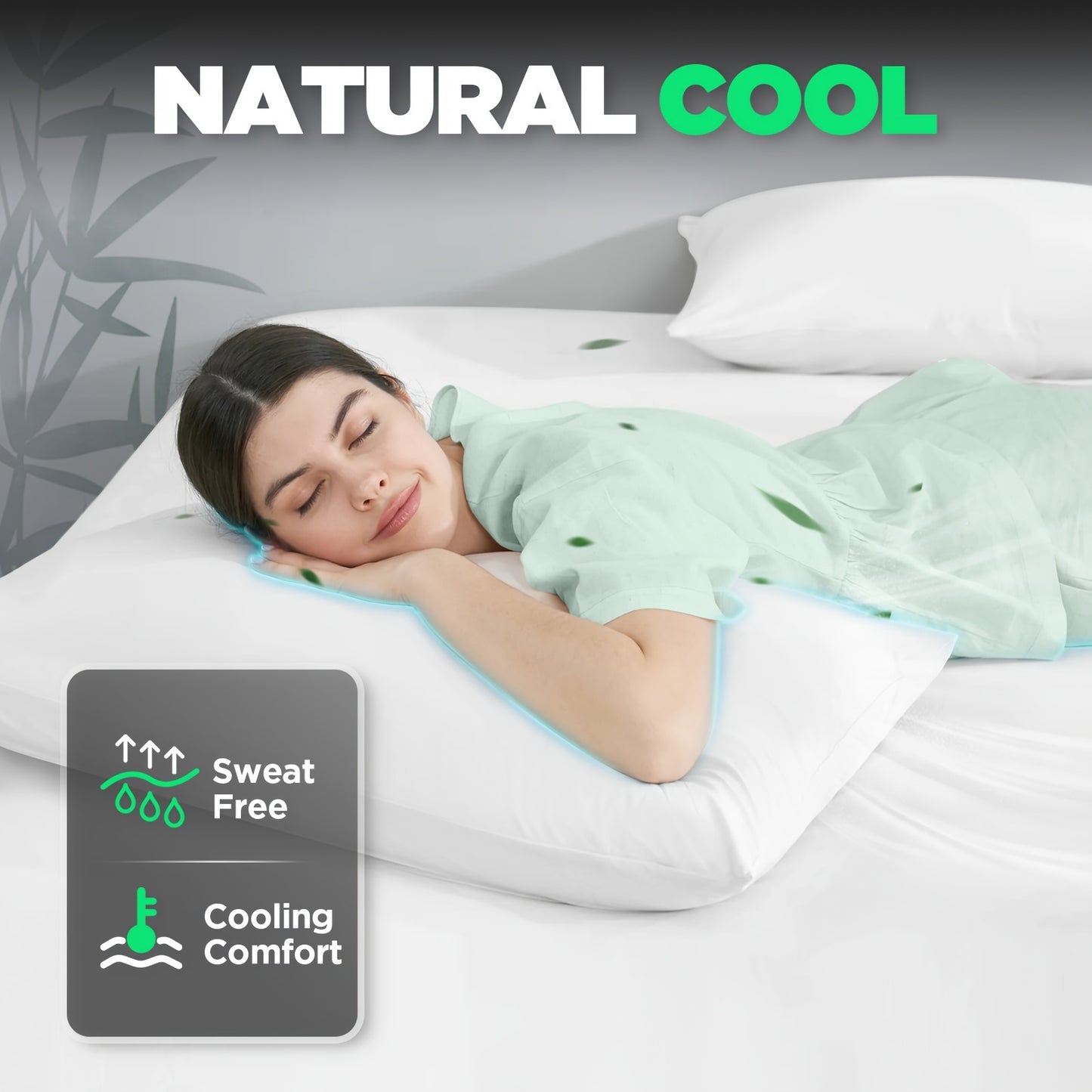 [3pcs Super Soft Bamboo Bed] Emircey 3pcs Set 100% Bamboo Fiber Bed, Super Soft, Comfortable - Hotel Luxury Bed Sheet+Pillowcase, Deep Pocket, Easy to Fit, Wrinkle Free, 1 Bed Sheet+2 Pillowcases