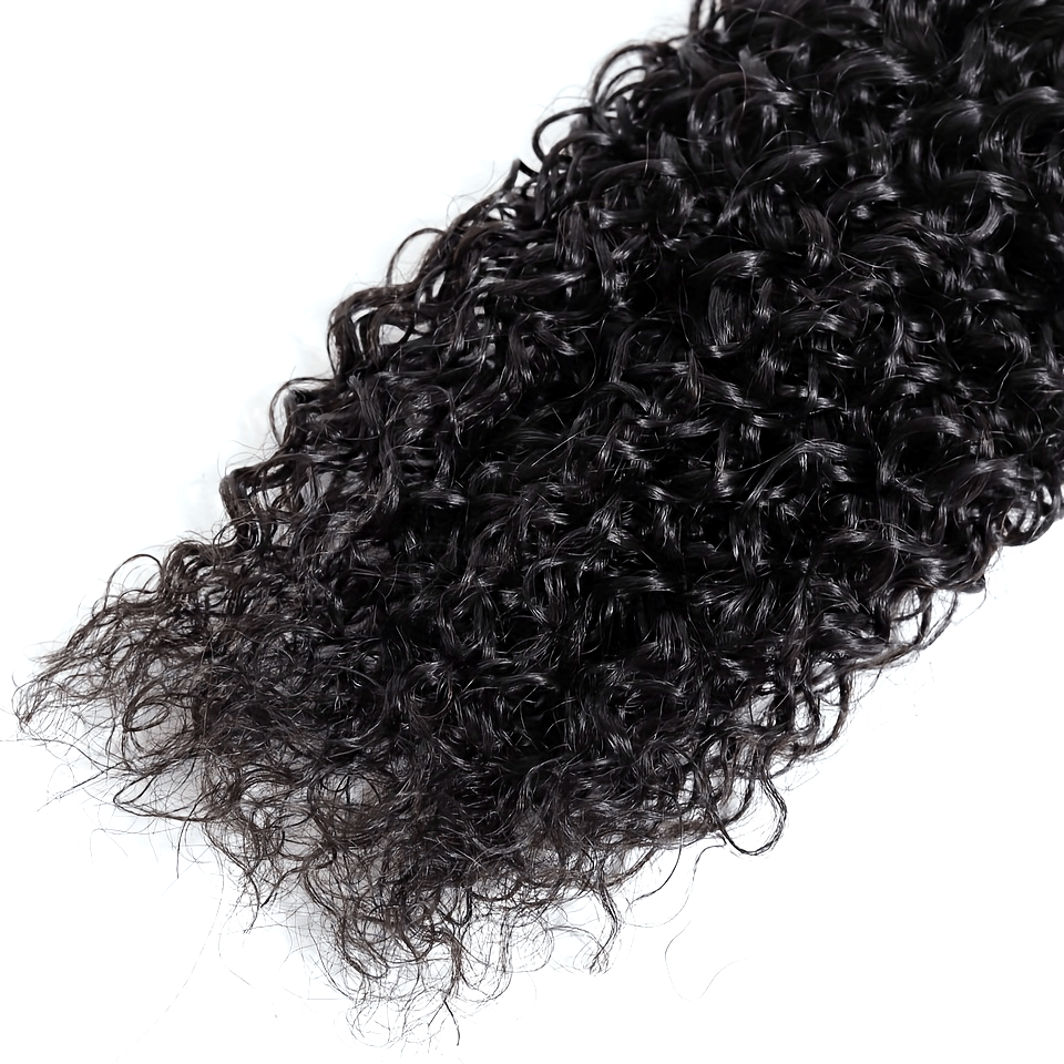 Kinky Curly Human Hair Bundles - Thick Curly Weaves, Virgin Hair Bundles for Full Head Coverage in Natural Black Color (Can be Dyeable), 3 Bundles Totaling 300g±10g