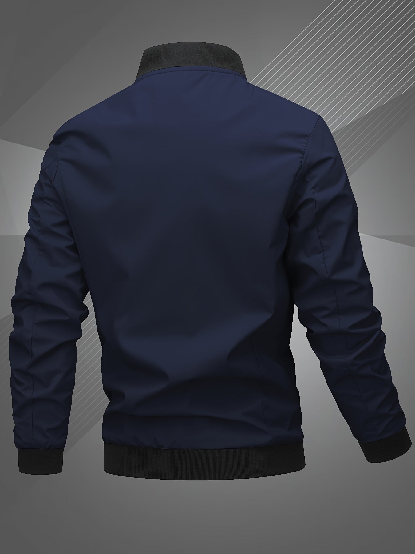 Men'S Letter Embroidered Casual Bomber Jacket