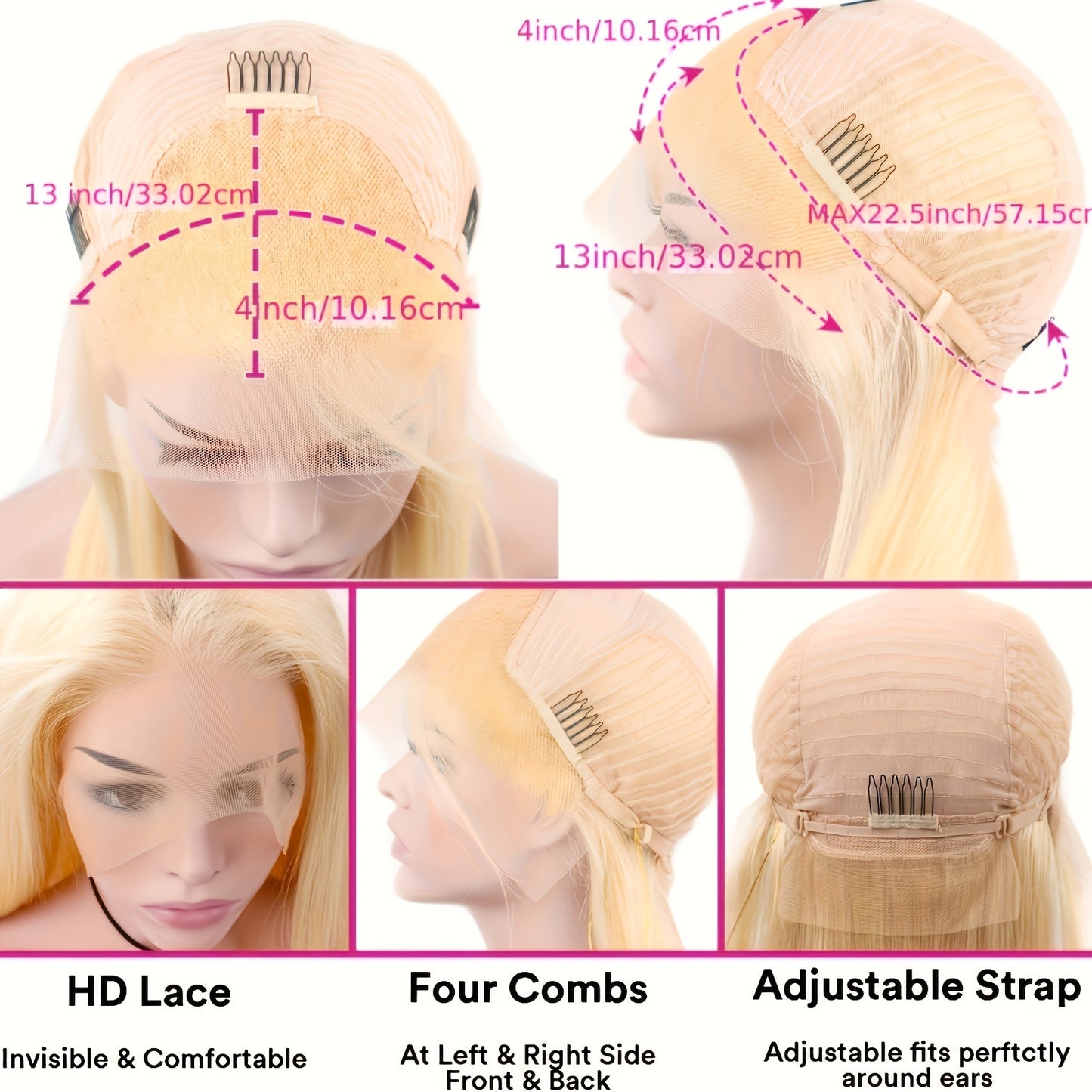 613 Lace Front Wig Human Hair 30 inch 13x4 Straight Blonde Lace Front Wigs Human Hair Pre Plucked with Baby Hair 613 HD Transparent Lace Frontal Wig Blonde Wig Human Hair