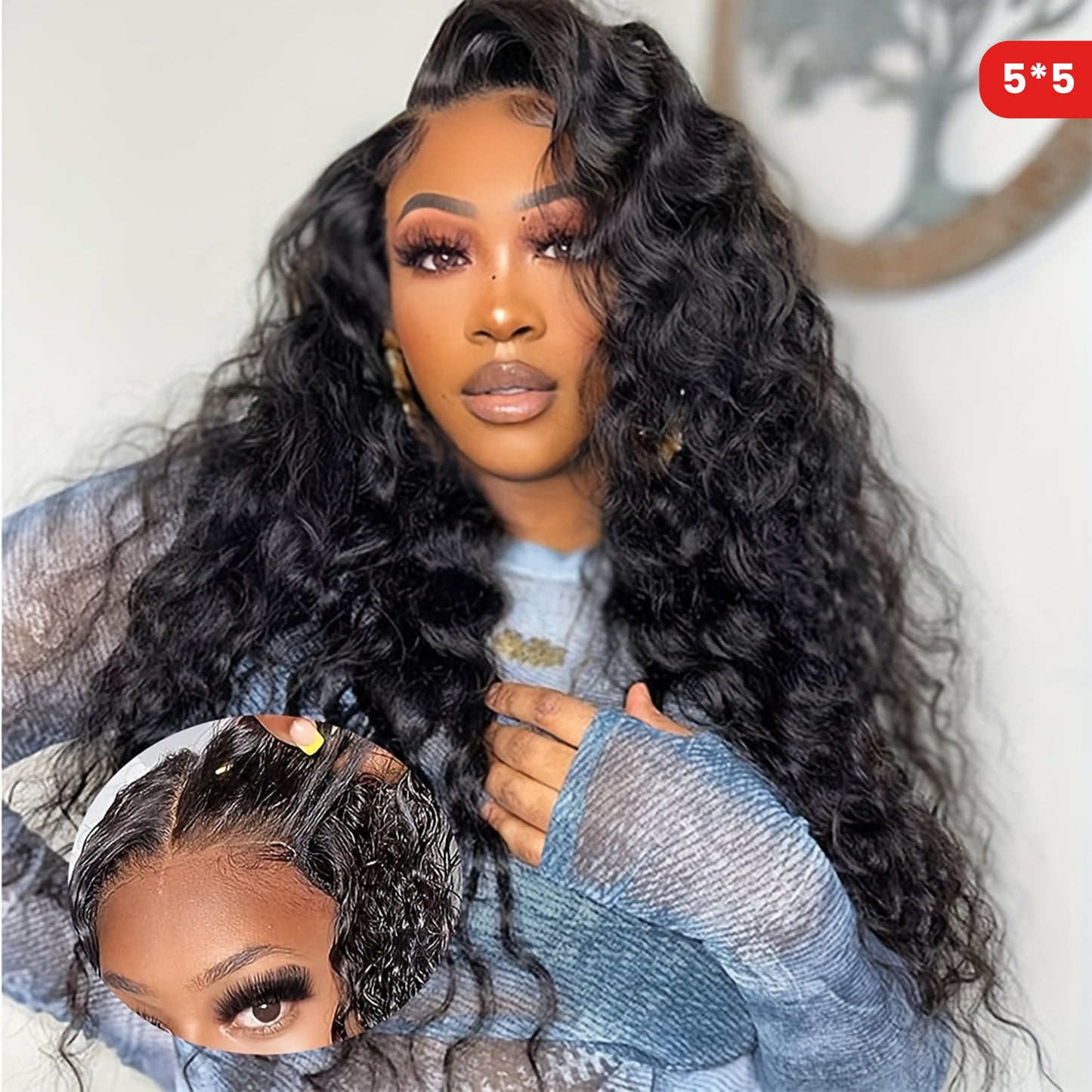 200% Ready To Wear 5*5 Bye Bye Knots Wig Water Wave Human Hair Wigs 5*5 Lace Clousure Wigs For Women Pre Plucked With Baby Hair Brazilian Virgin