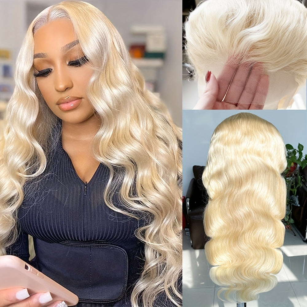 613 Lace Front Wig Human Hair 13x4 Body Wave Lace Frontal Wigs Human Hair Blonde Lace Front Wigs Human Hair 180 Density 613 HD Lace Front Wigs Human Hair Pre Plucked with Baby Hair 22-24 Inch