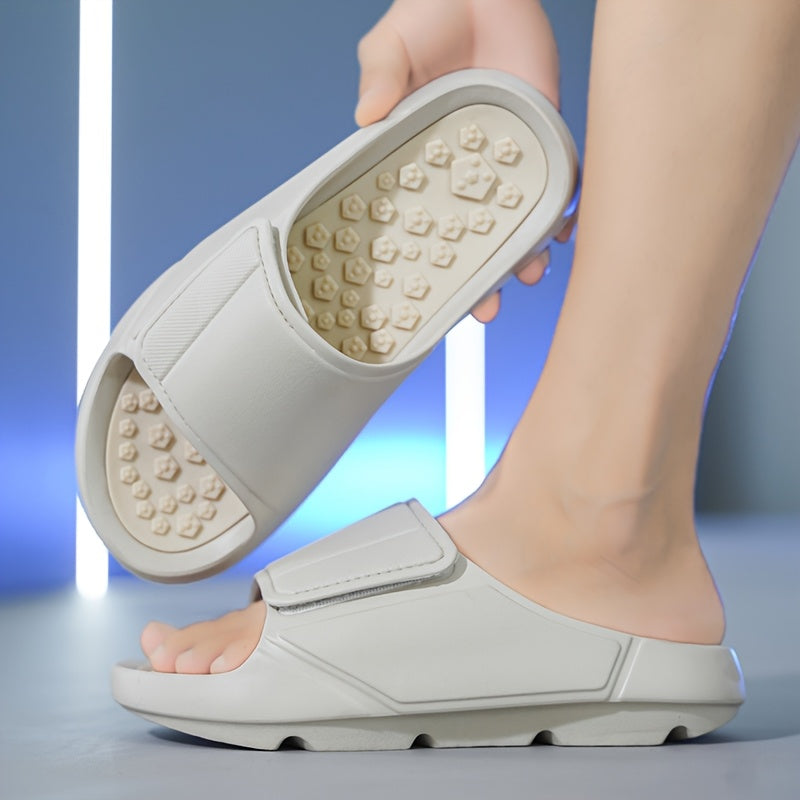 Men'S Breathable Massage Sandals - Comfortable EVA Summer Slides with Arch Support, Hook-and-Loop Closure, and Comfortable Heel for Outdoor, Beach, and Casual Wear, Strappy Sandal