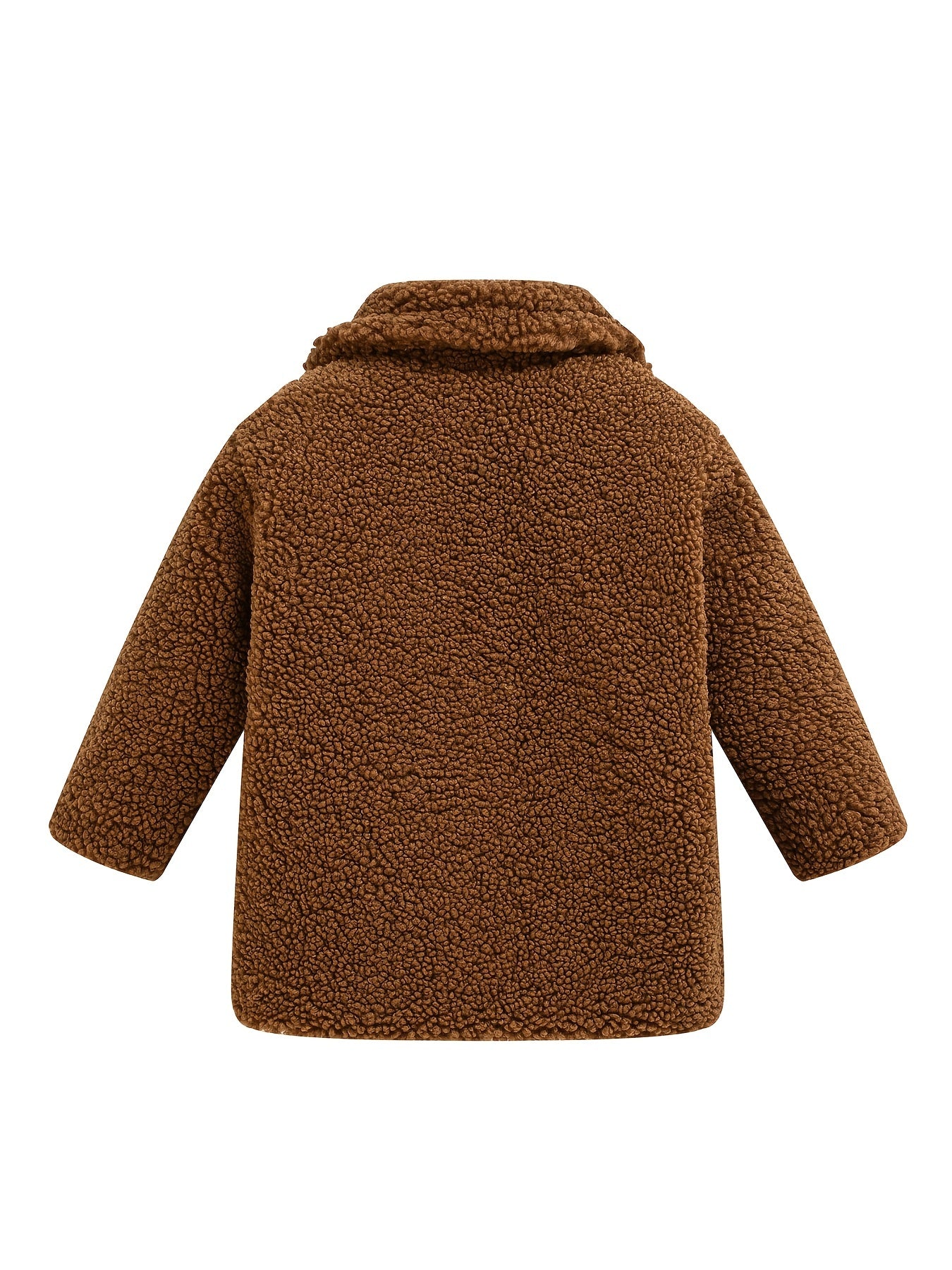 Girls' Cozy Fleece Jacket - Two-Tone Color Block with Plush Lining, Long Sleeves & Button Front, Casual Korean Style Winter Outerwear for Youngsters, Youngsters'S Winter Jacket | Buttonup Front Jacket | Plush Lining Jacket