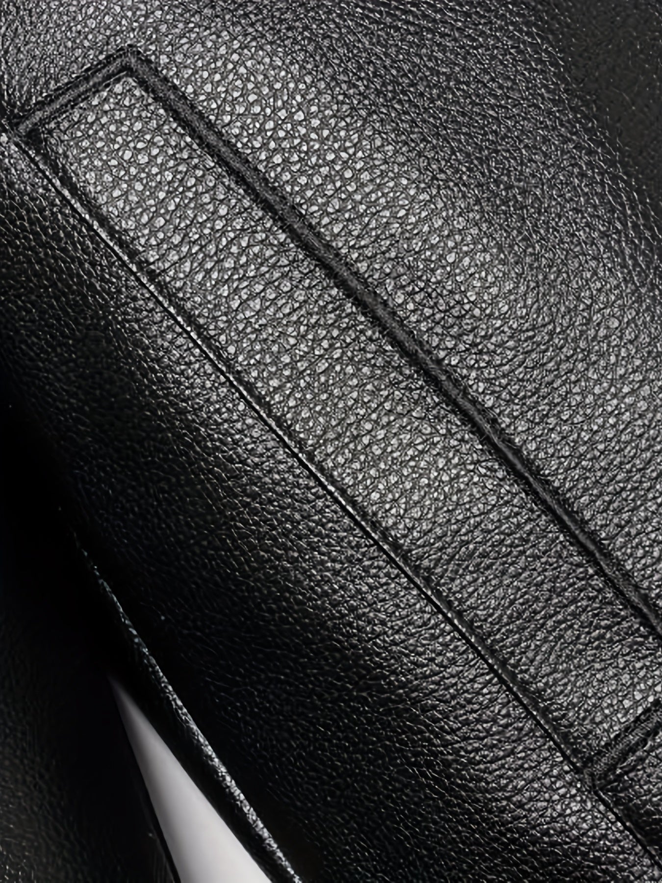 Full Zip Up PU Jacket, Men's Casual Windbreaker Jacket Faux Leather Coat Lapel Coat For Spring Autumn