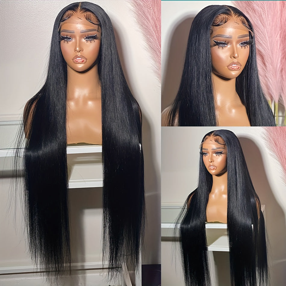 360 straight lace frontal human hair wig with baby hairs 150 density full lace 100% human hair pre plucked human hair lace frontal wig natural color