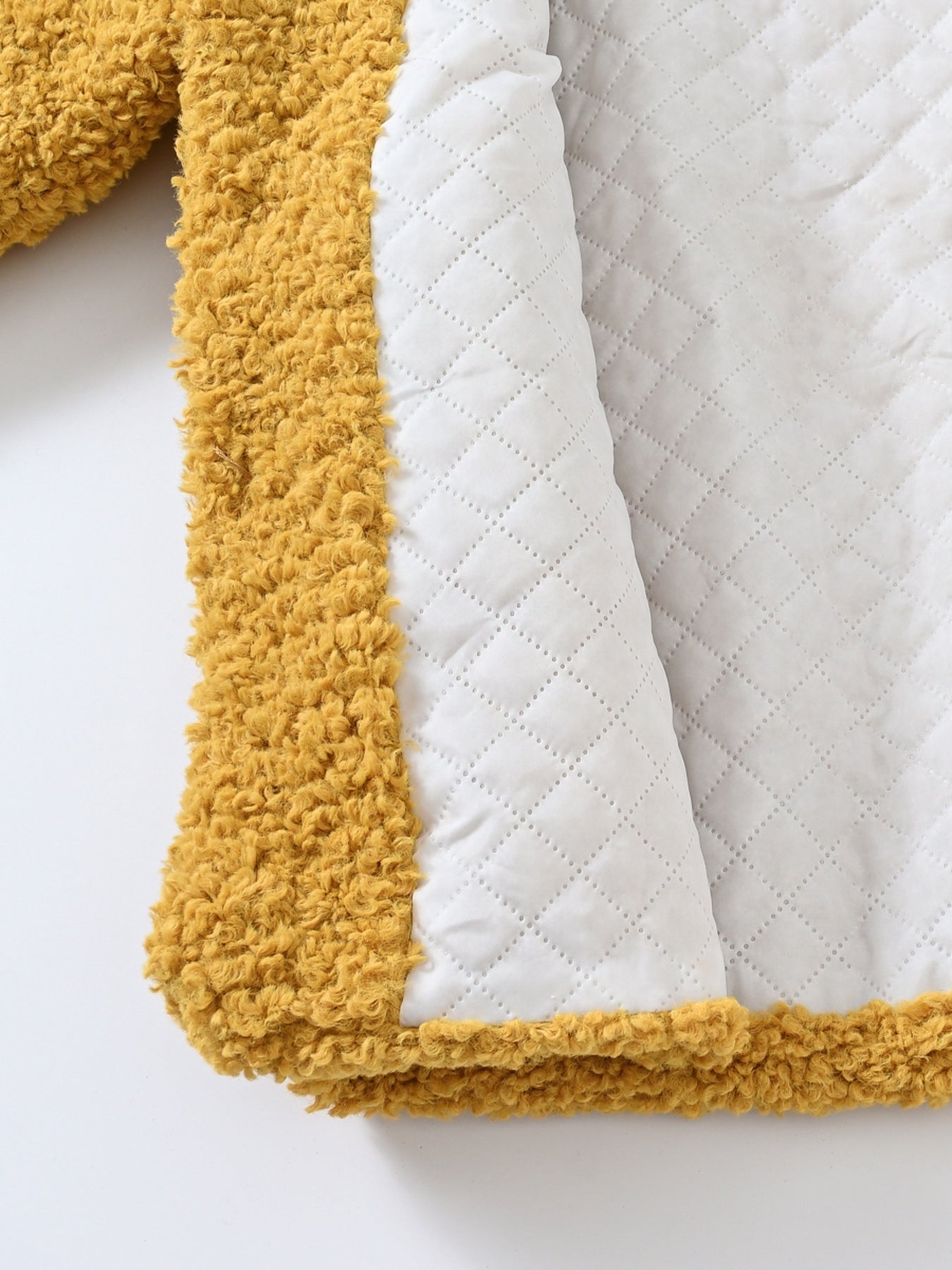 Girls' Cozy Fleece Jacket - Two-Tone Color Block with Plush Lining, Long Sleeves & Button Front, Casual Korean Style Winter Outerwear for Youngsters, Youngsters'S Winter Jacket | Buttonup Front Jacket | Plush Lining Jacket