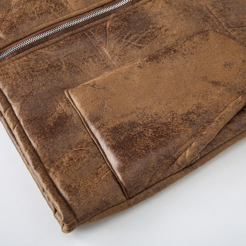 [Warm Hooded Vest] Warm & Windproof Men's Fleece-Lined Hooded Vest - Stylish Sleeveless Jacket with Zipper Pockets, Olive Green, Daily Comfort Vest | Hooded Jacket | Functional Pockets