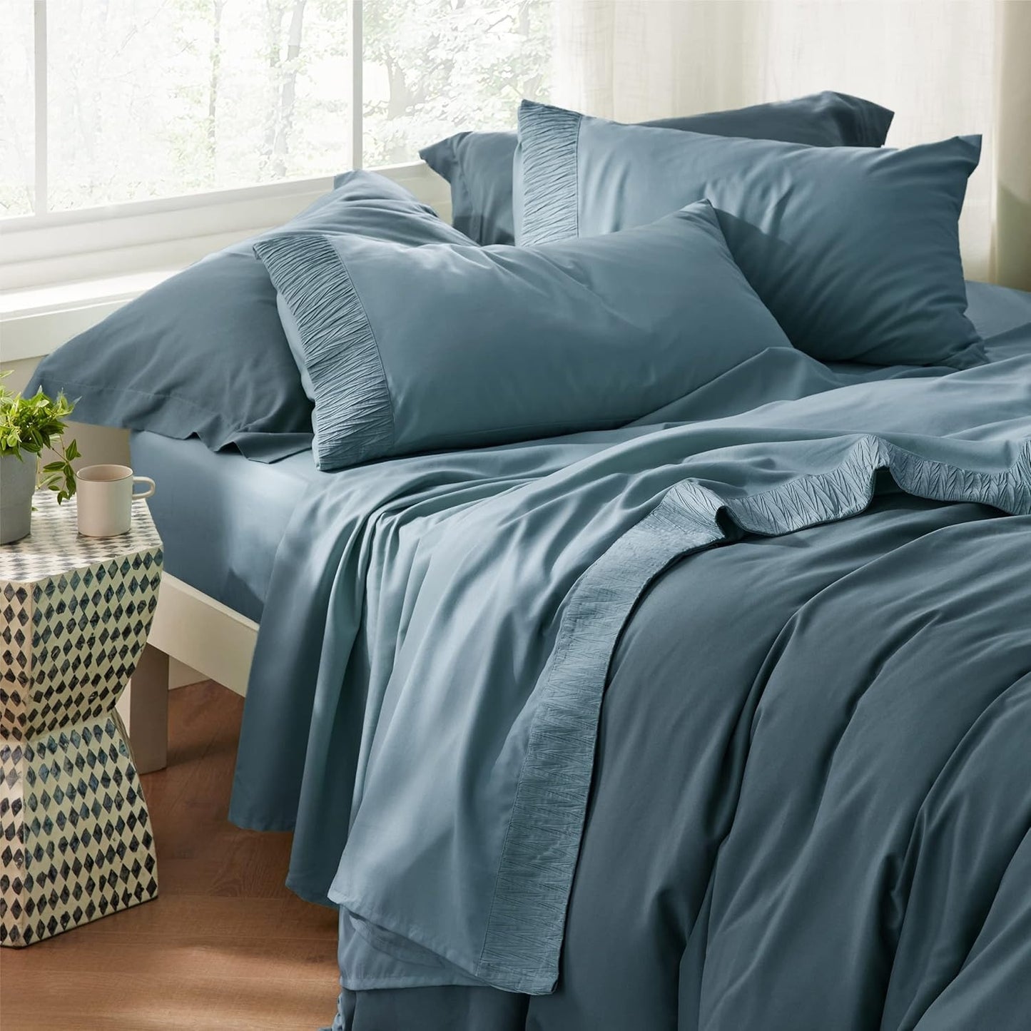 Bedsure California King Sheet Sets - Soft Sheets for California King Size Bed, 3pcs/ 4pcs/ 5pcs Hotel Luxury Sheets Cal King, Easy Care Polyester Microfiber Cooling Bed Sheet Set For women