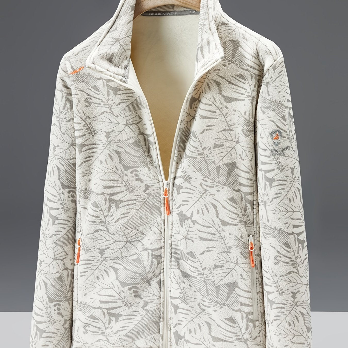Ultra-Durable Windproof Plant Print Fleece Jacket - Perfect for Adventure Seekers with Stylish Nature-Inspired Design