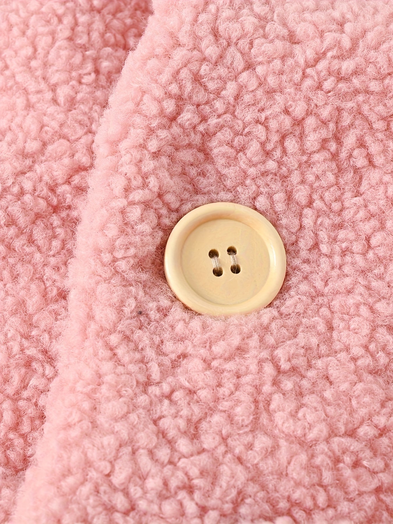 Girls' Cozy Fleece Jacket - Two-Tone Color Block with Plush Lining, Long Sleeves & Button Front, Casual Korean Style Winter Outerwear for Youngsters, Youngsters'S Winter Jacket | Buttonup Front Jacket | Plush Lining Jacket