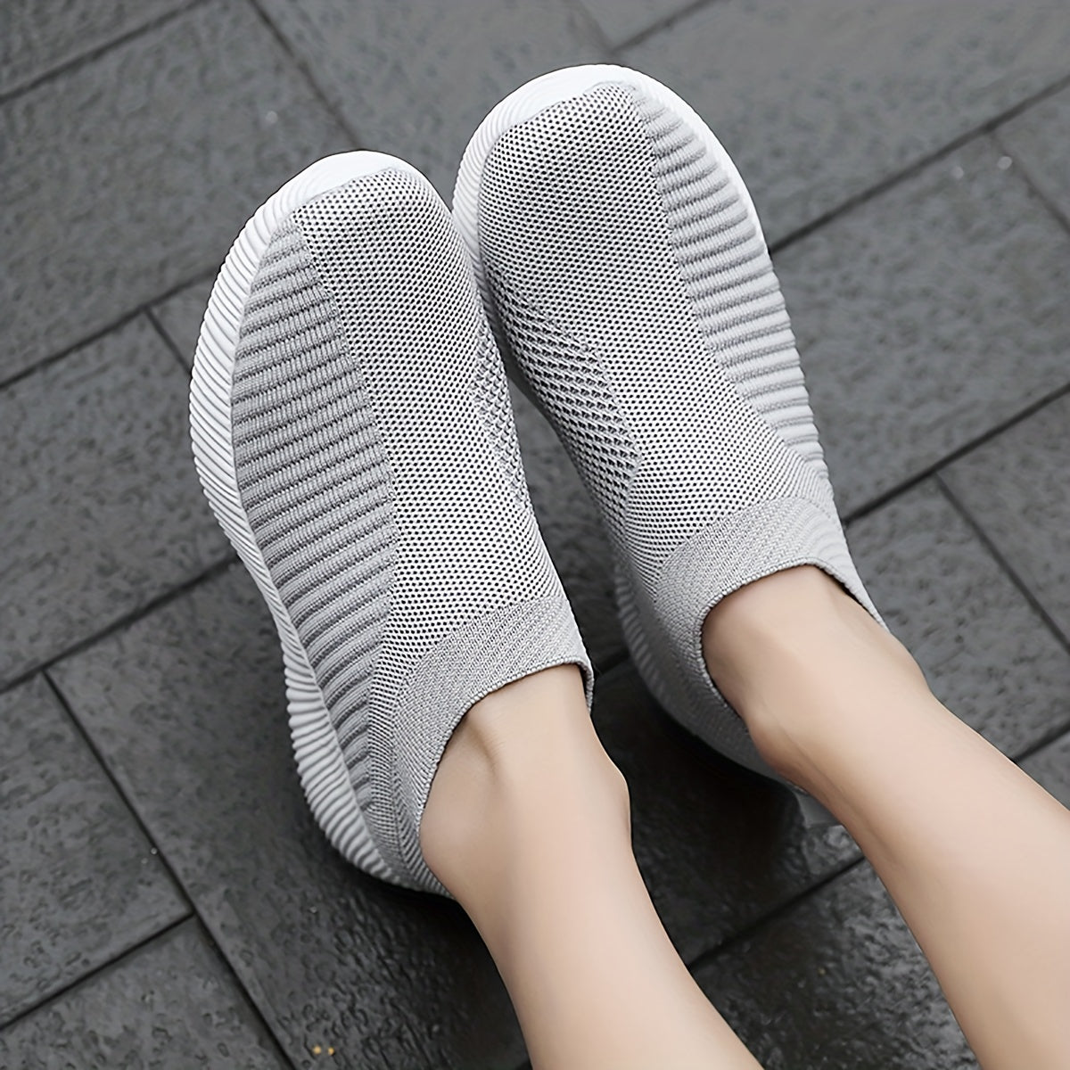 Lightweight Breathable Women's Slip-On Sneakers - Solid Color Low Top Design for Summer Casual Sports Shoes with EVA Sole and Comfort Insole