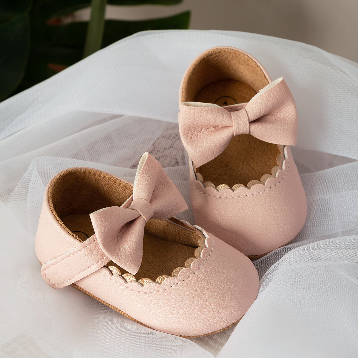 Infant Baby Girls Mary Jane Flats, Soft Sole Princess Dress Shoes Crib Shoes First Walker Shoes