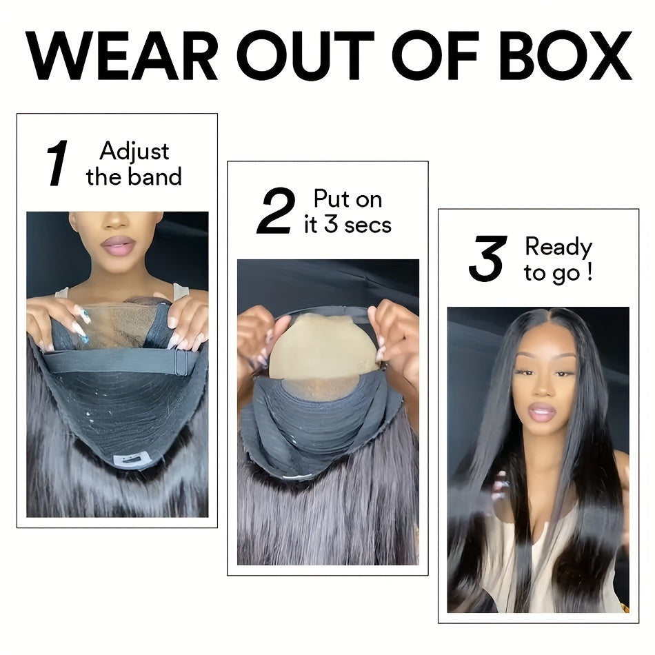 Straight Lace Closure Wig Human Hair Wigs For Women Glueless Wigs Ready To Wear Human Hair Wig 5x5 Transparent Lace Pre Cut Pre Plucked 34 Inch 180%