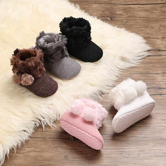 Toddler Baby Girl's Boots Plus High Top Slippers Indoor Shoes For Winter