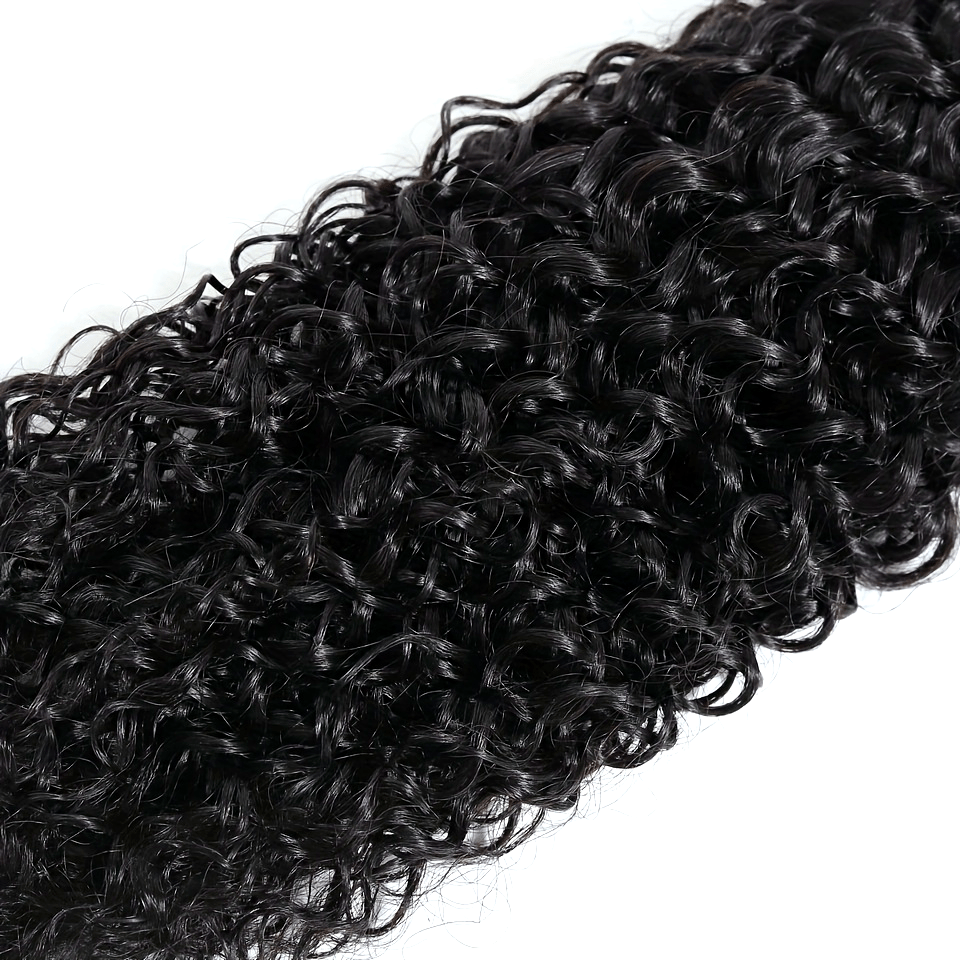 Kinky Curly Human Hair Bundles - Thick Curly Weaves, Virgin Hair Bundles for Full Head Coverage in Natural Black Color (Can be Dyeable), 3 Bundles Totaling 300g±10g