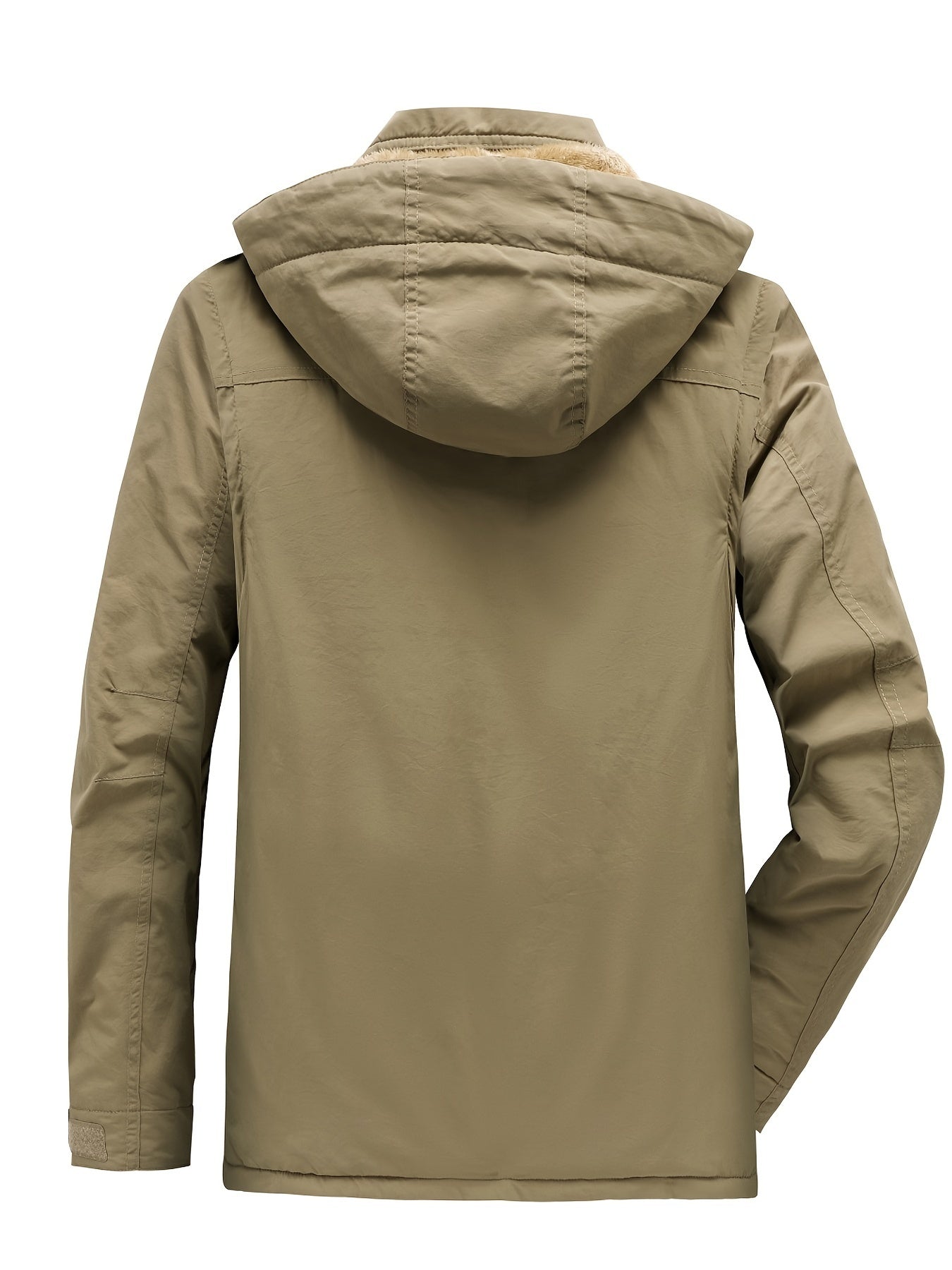 WarmthMax Cargo Jacket for Men - Fleece Lined, Removable Hood, Military Style, Water Resistant, Breathable, and Adjustable Fit for Outdoor Activities