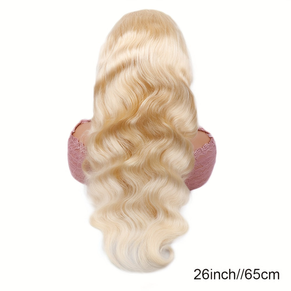 613 Lace Front Wigs Human Hair 180% Density 13x6 HD Transparent Lace Front Body Wave Wigs Human Hair Pre Plucked with Baby Hair Wigs 613 Blonde Lace Frontal Human Hair Wigs(16-36 inch, 613)