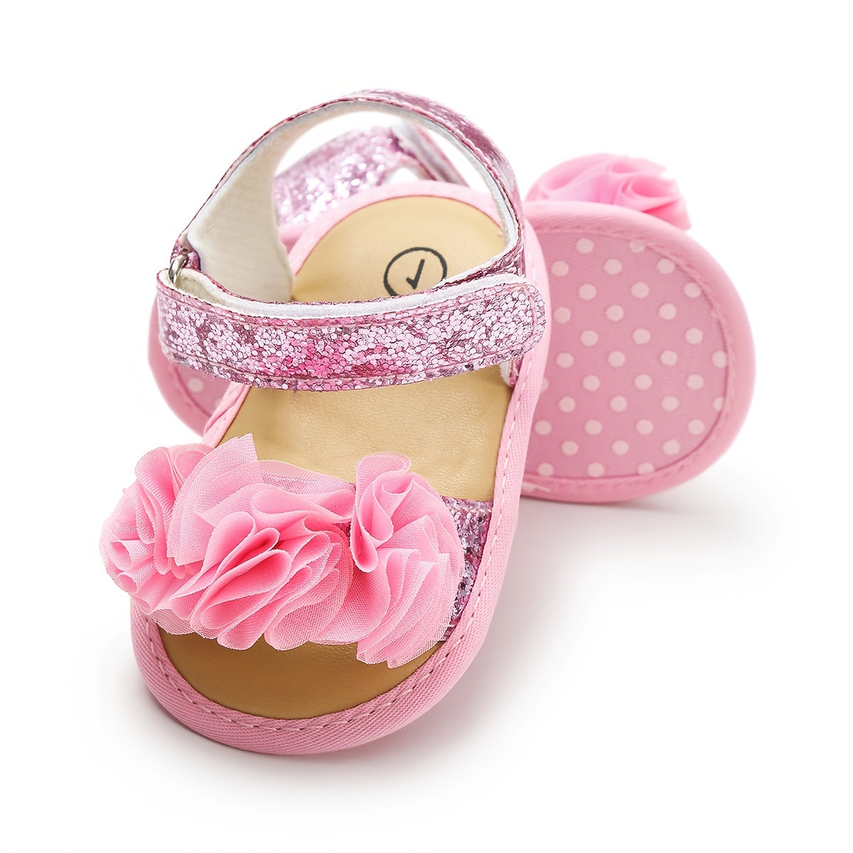 Adorable Baby Girl's Floral Sandals - Breathable, Comfortable, and Durable Open-Toe Shoes for Newborn, Infant, and Toddler's First Steps, Perfect for Spring, Summer, Beach, and Outdoor Activities