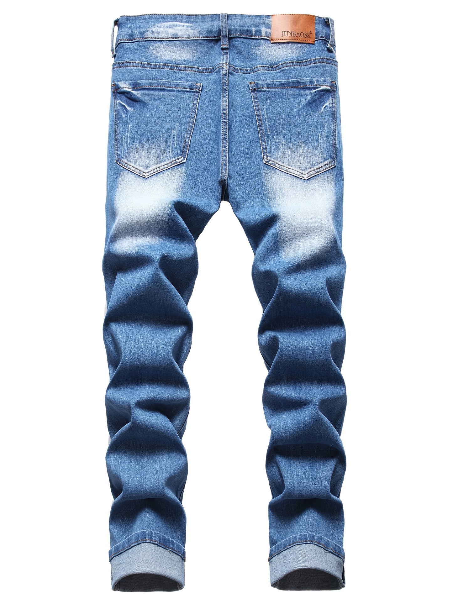 Men'S Slim Fit Stretch Jeans Ripped Skinny Jeans For Men, Distressed Straight Leg Fashion Comfort Flex Waist Pants, Pants For Men, Pantalones Para Hombr, Mens Sweatpants