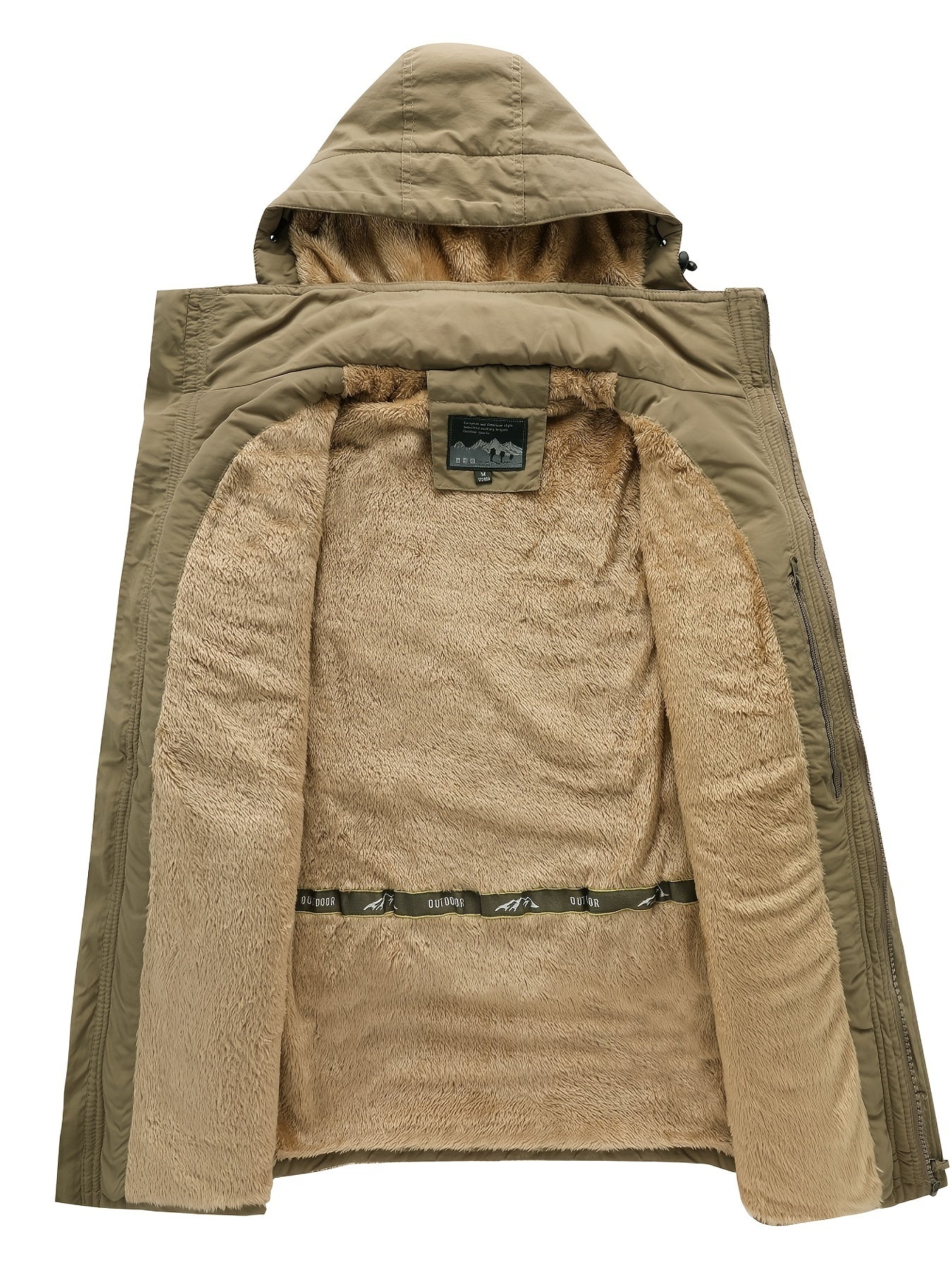 WarmthMax Cargo Jacket for Men - Fleece Lined, Removable Hood, Military Style, Water Resistant, Breathable, and Adjustable Fit for Outdoor Activities