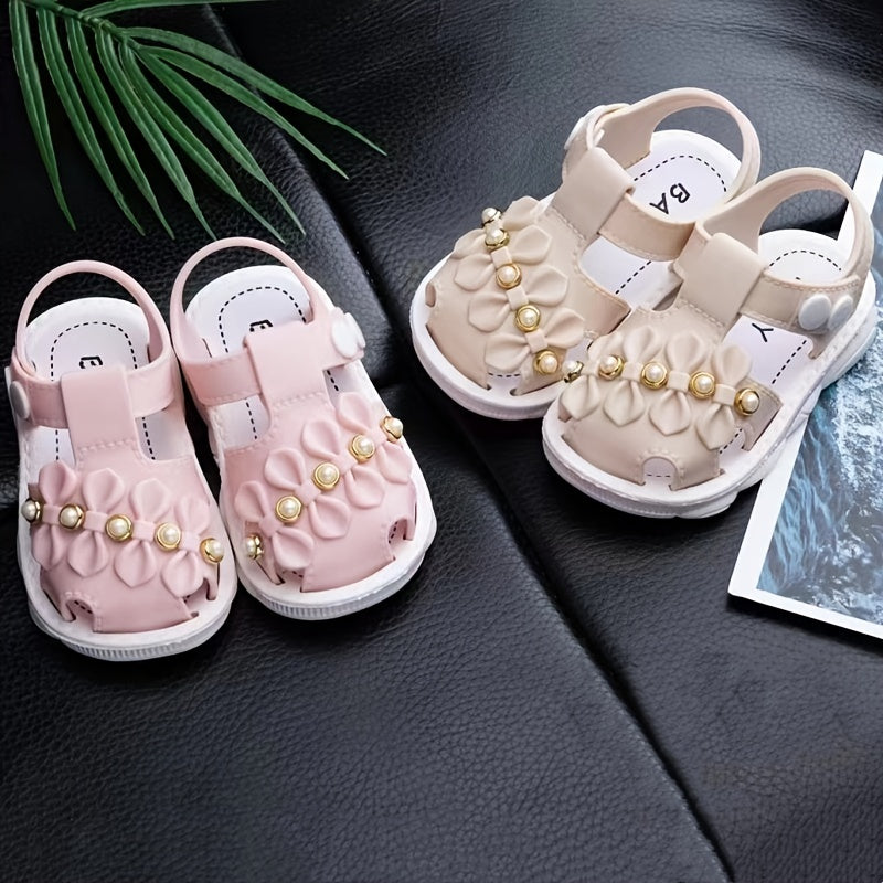 JIAGEYA Girls' Sandals 2023 Summer New Children's Non-slip Soft Bottom Children's Little Girls Baby Princess Beach Shoes