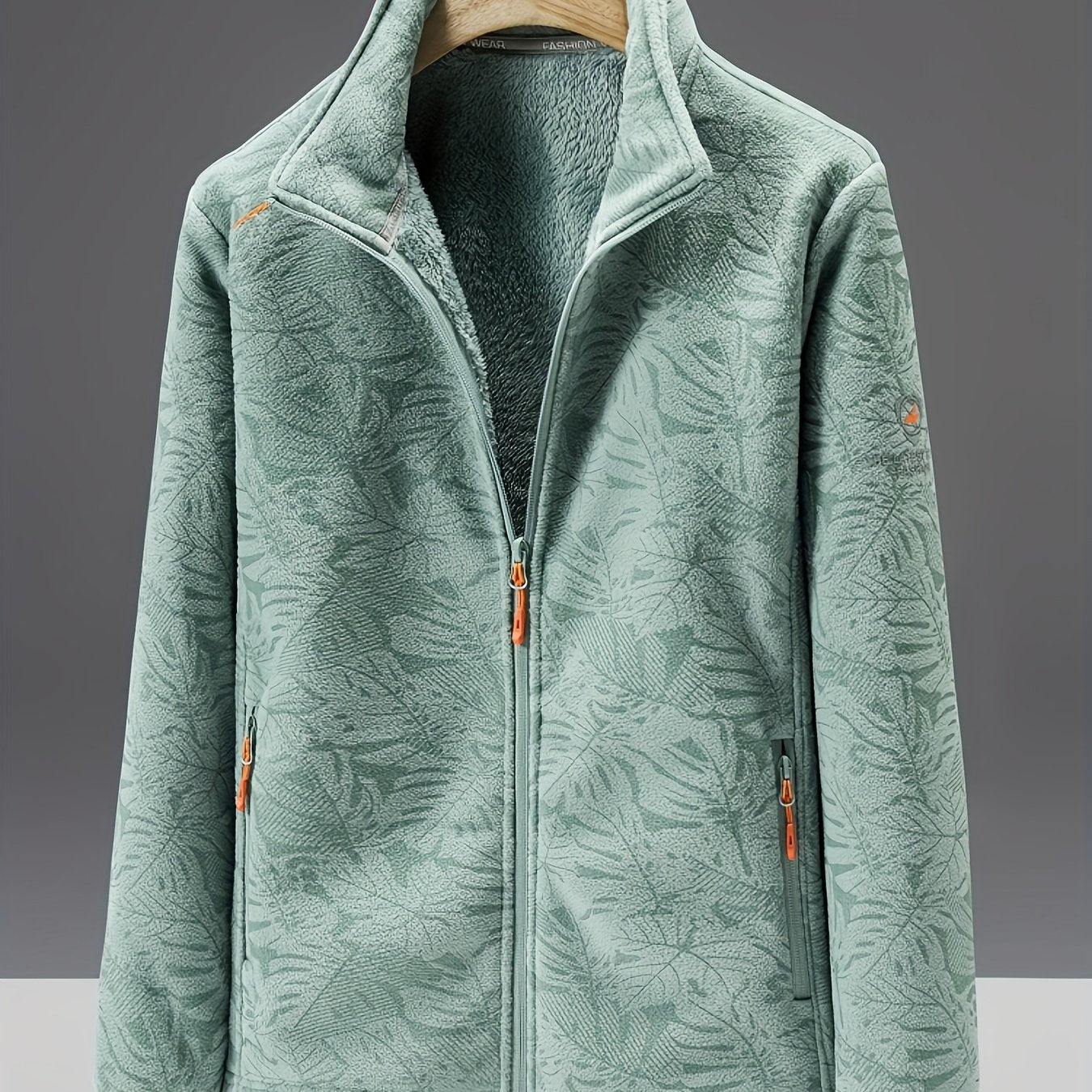 Ultra-Durable Windproof Plant Print Fleece Jacket - Perfect for Adventure Seekers with Stylish Nature-Inspired Design