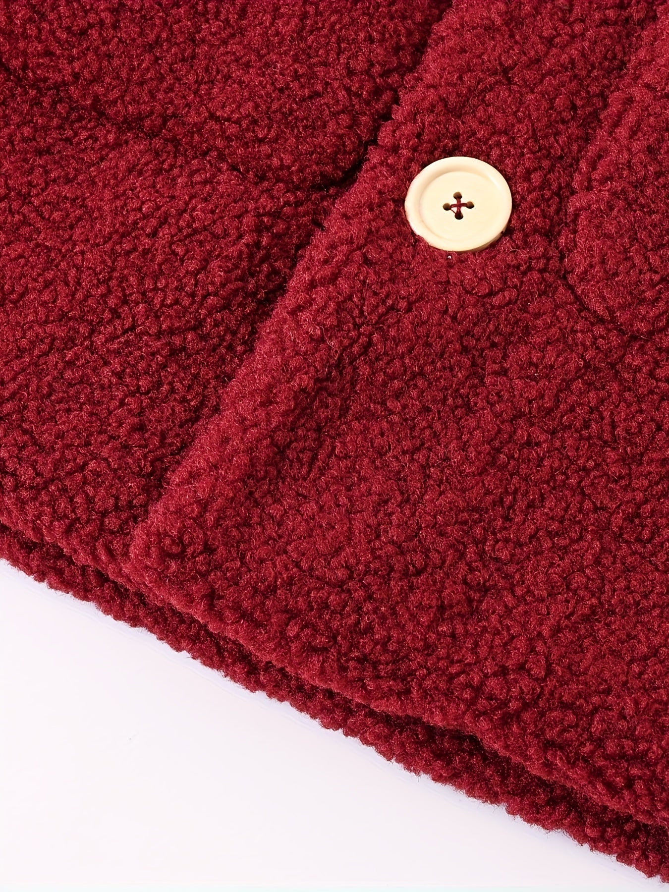 Girls' Cozy Fleece Jacket - Two-Tone Color Block with Plush Lining, Long Sleeves & Button Front, Casual Korean Style Winter Outerwear for Youngsters, Youngsters'S Winter Jacket | Buttonup Front Jacket | Plush Lining Jacket