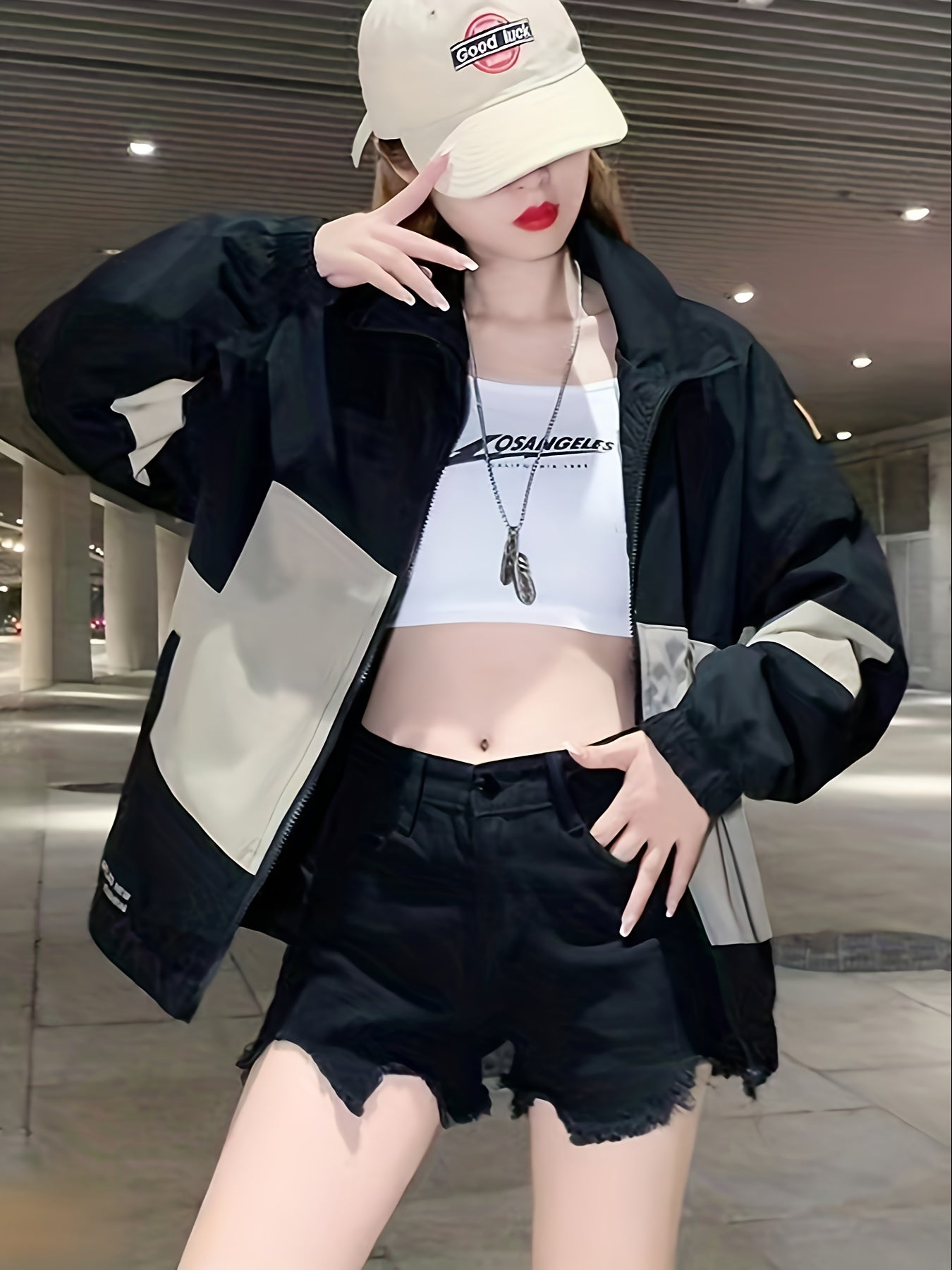 Color Block Zip Up Jacket, Casual Long Sleeve Jacket For Fall & Winter, Women's Clothing