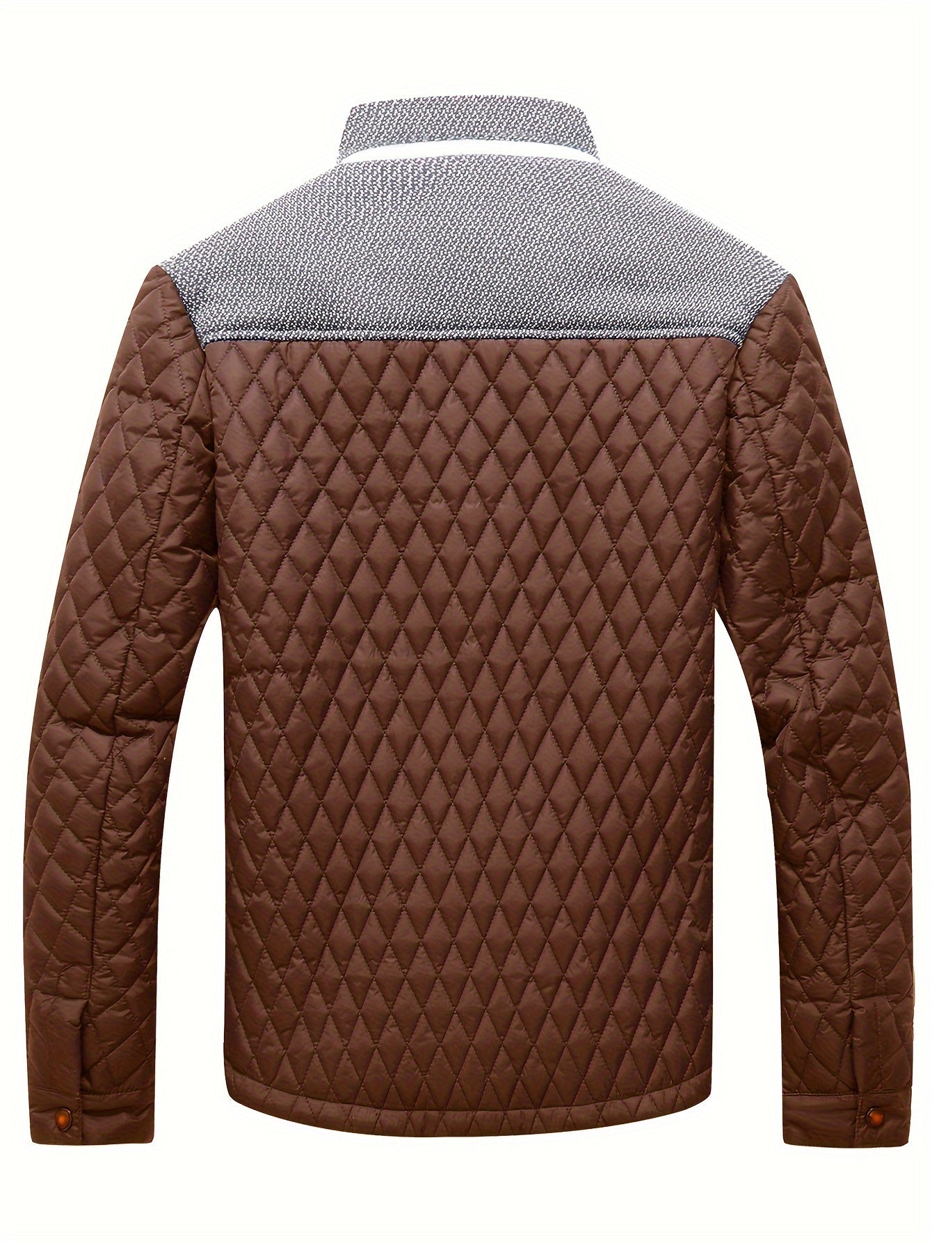 Warm & Lightweight Men's Quilted Winter Jacket - Casual Stand Collar Coat for Everyday Wear