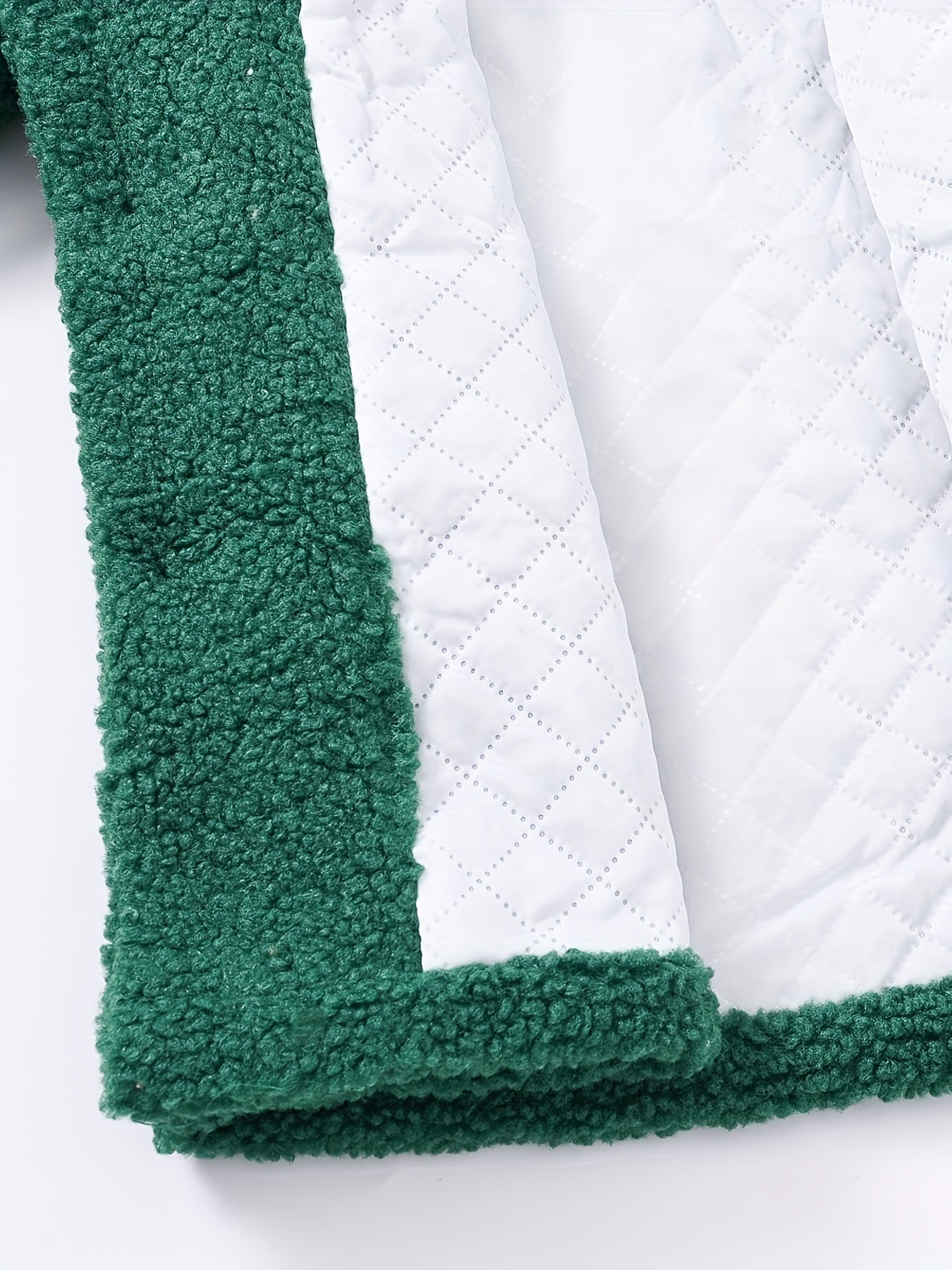 Girls' Cozy Fleece Jacket - Two-Tone Color Block with Plush Lining, Long Sleeves & Button Front, Casual Korean Style Winter Outerwear for Youngsters, Youngsters'S Winter Jacket | Buttonup Front Jacket | Plush Lining Jacket