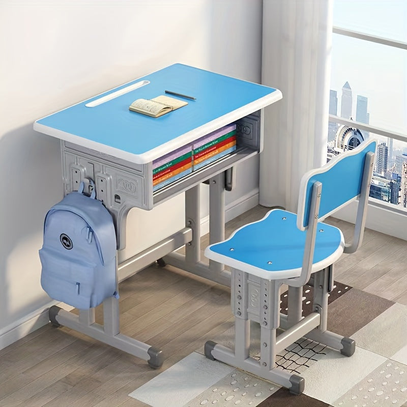 Children Study Desk Desk Homework Desk Training Class Chair Combination Set, Table And Chair Can Be Raised And Lowered
