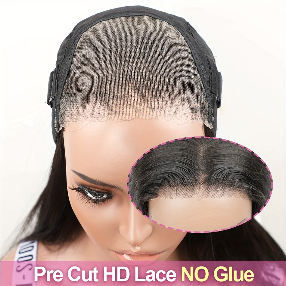 Straight Lace Closure Wig Human Hair Wigs For Women Glueless Wigs Ready To Wear Human Hair Wig 5x5 Transparent Lace Pre Cut Pre Plucked 34 Inch 180%