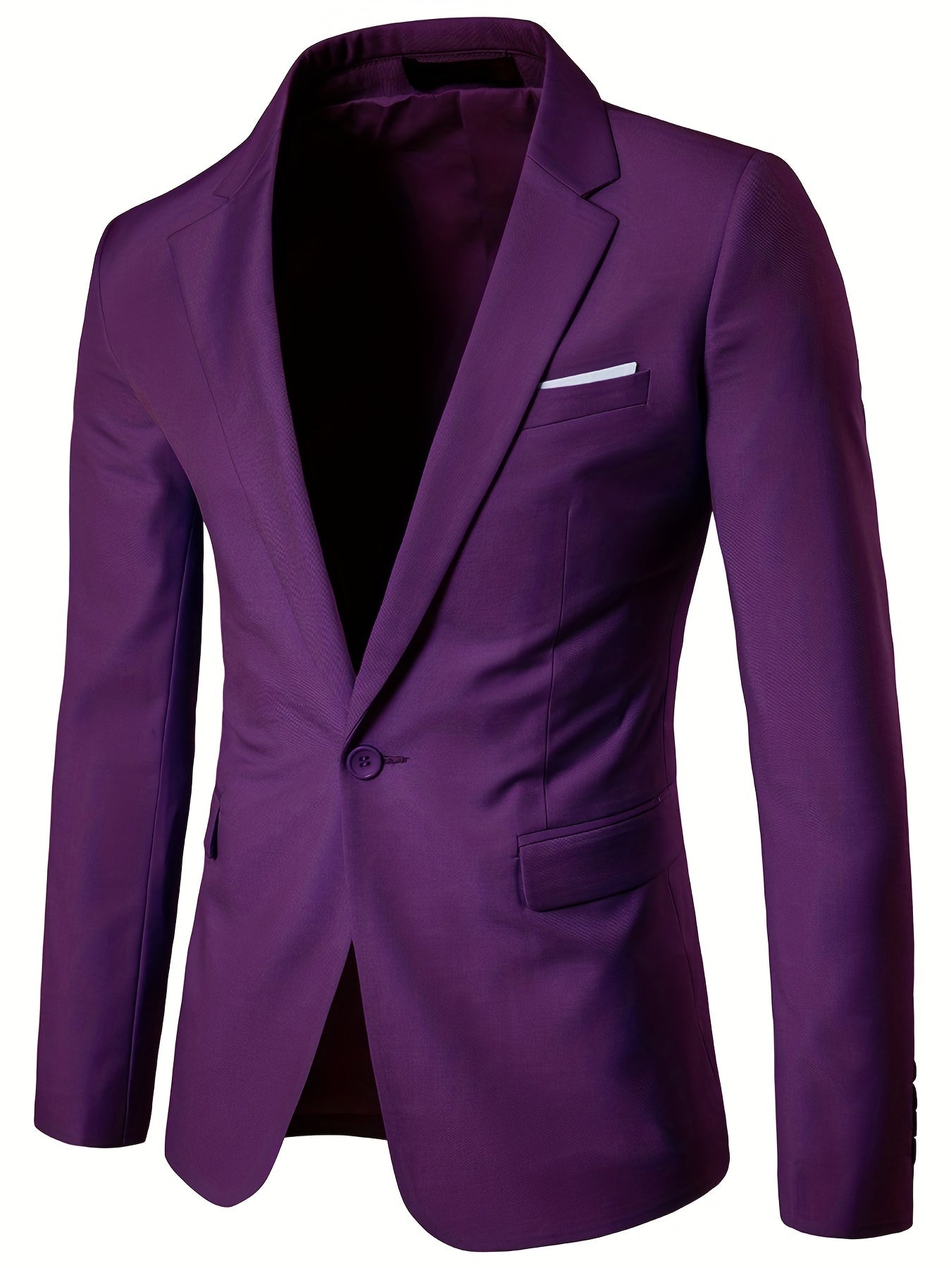 Formal 2 Pieces Set, Men's One Button Suit Jacket & Dress Pants Suit Set For Business Dinner Wedding Party