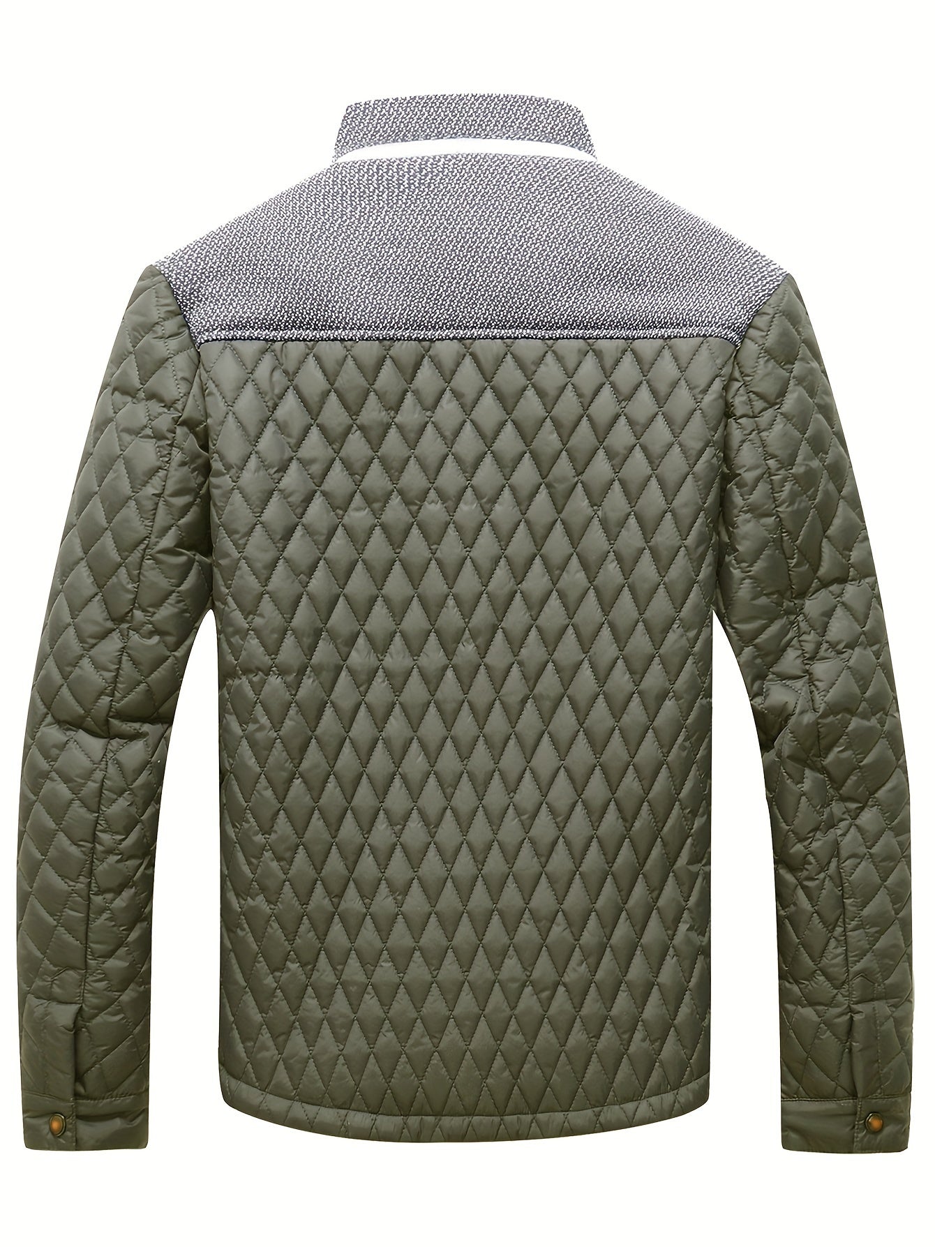 Warm & Lightweight Men's Quilted Winter Jacket - Casual Stand Collar Coat for Everyday Wear