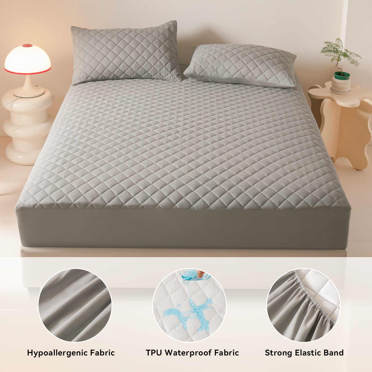 Layered Waterproof Mattress Protective Cover, (excluding Pillowcase)Soft And Comfortable Bedding Mattress Cover, Breathable Bed Sheet Mattress Protective Waterproof, Thickened Bed Cover Suitable for Bedrooms, Guest Rooms, Sin