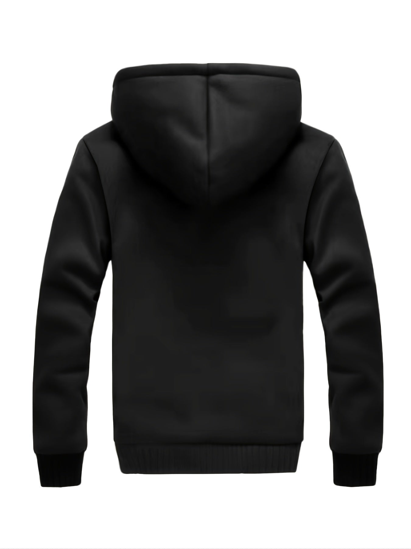 Men'S Winter Thick And Padded Warm Zip Up Hooded Jacket