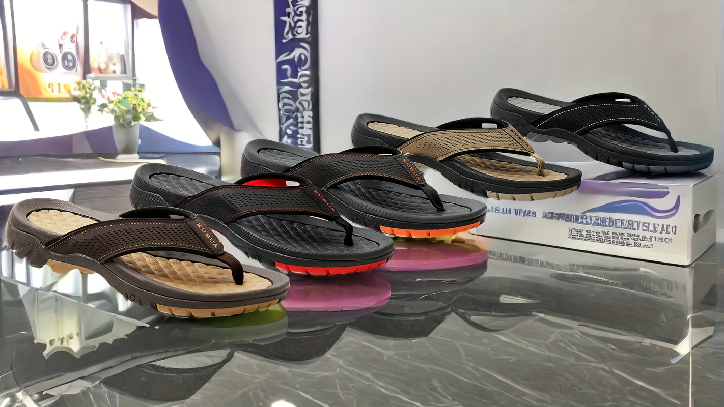 Mens Beach Flip Flops Water Sandals Outdoor Athletic Thong Sandal