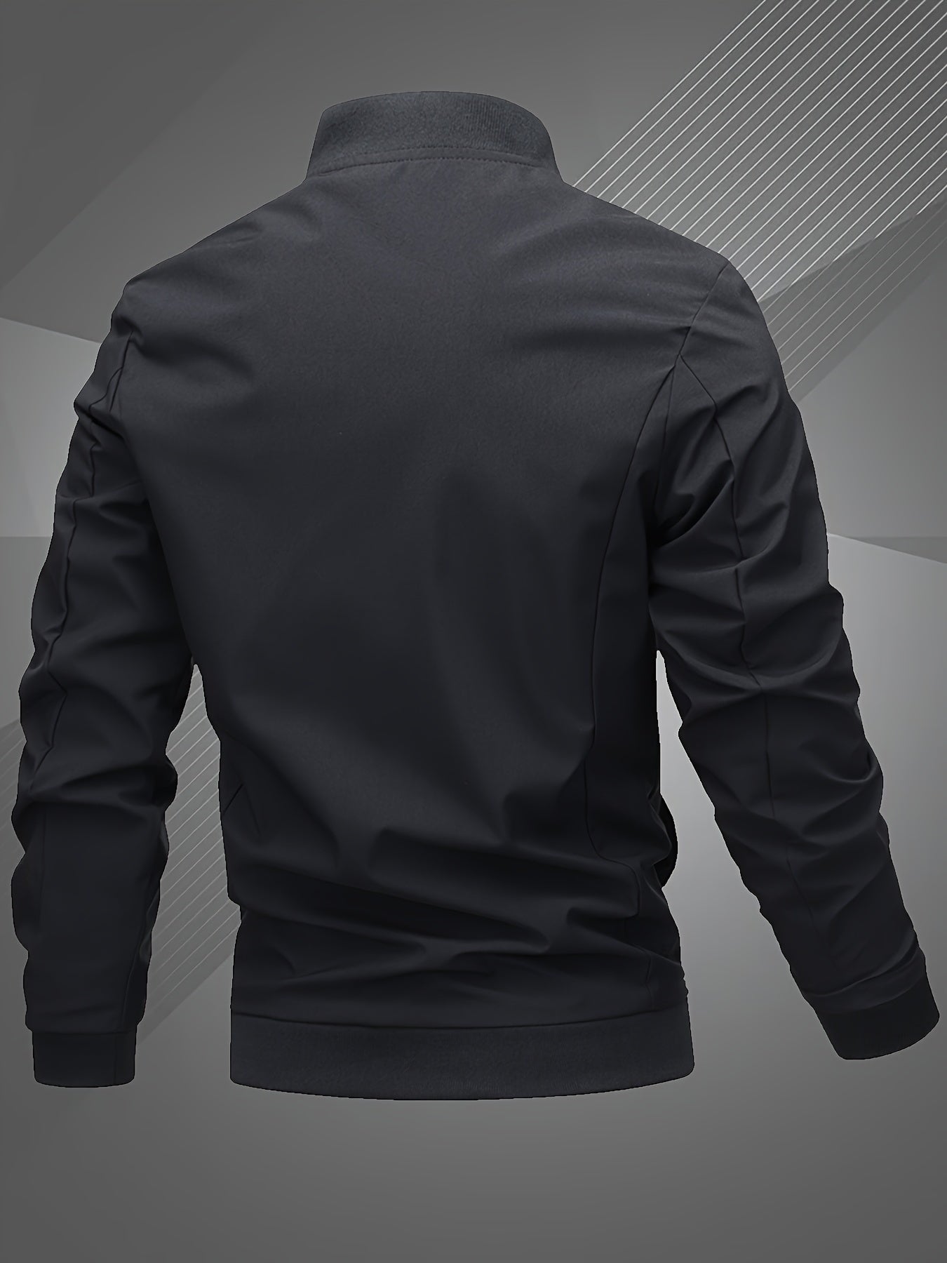 Men'S Letter Embroidered Casual Bomber Jacket