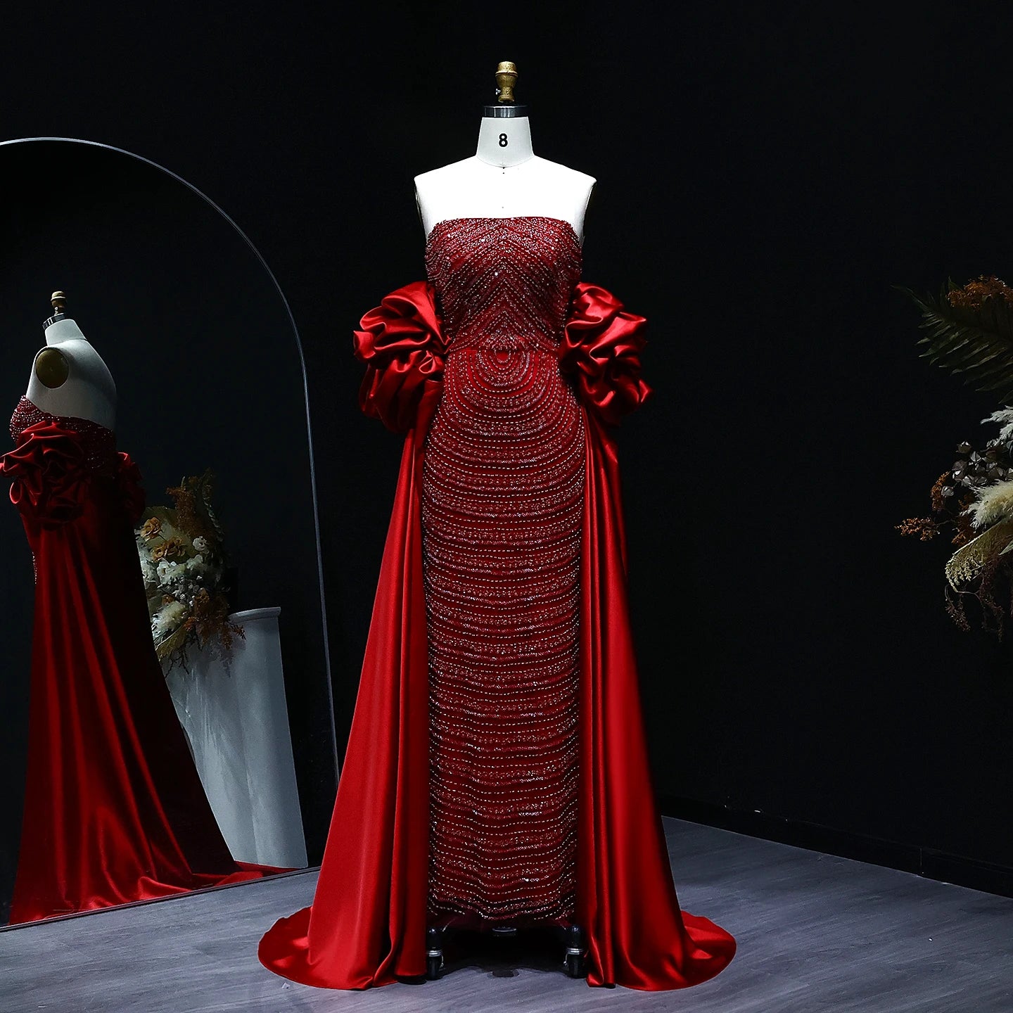 Sharon Said Luxury Arabic Dusty Rose Evening Dresses with Cape Dubai Strapless Midi Women Wedding Party Gowns SS492 Customized