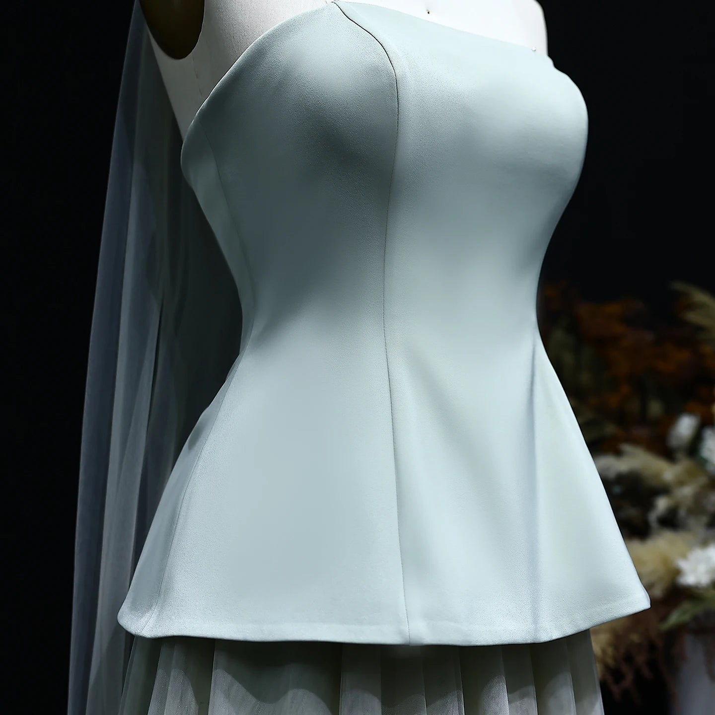 Sharon Said Elegant White Strapless Dubai Evening Dress with Scarf Arabic for Women Wedding Dress Gown SF130 Customized