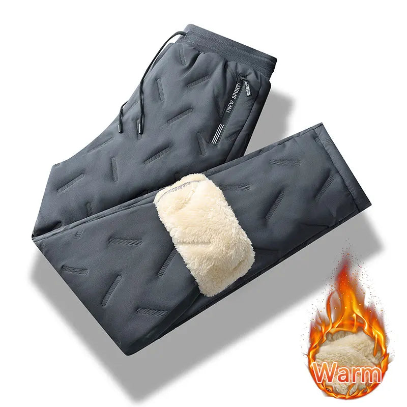 Winter Running Pant Cashmere Thicken Fleece Windproof Sweatpants Men Joggers  Cotton Warm Pants Male Waterproof Thermal Trousers