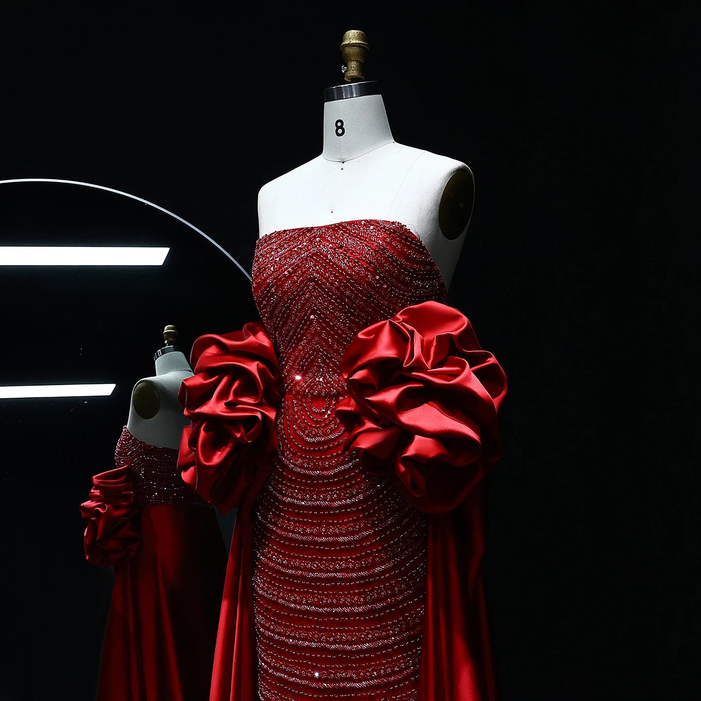 Sharon Said Luxury Arabic Dusty Rose Evening Dresses with Cape Dubai Strapless Midi Women Wedding Party Gowns SS492 Customized