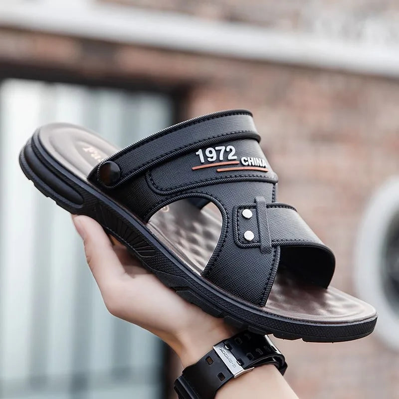New Fashion Men's Sandals Solid Color Men's Summer Shoes Casual Comfortable Open Toe Sandals Soft Beach Shoes Men's Sandal